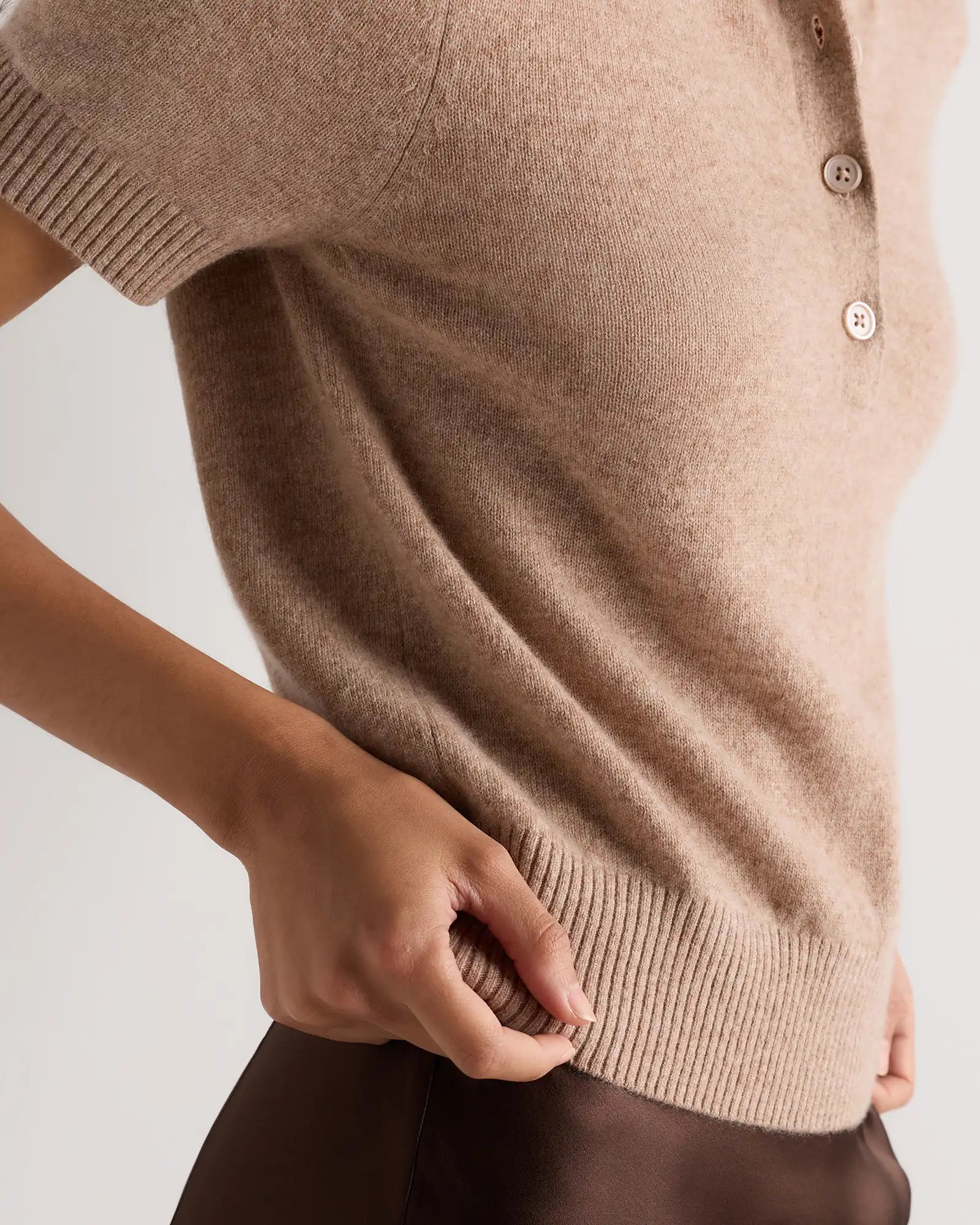Mongolian Cashmere Short Sleeve Polo