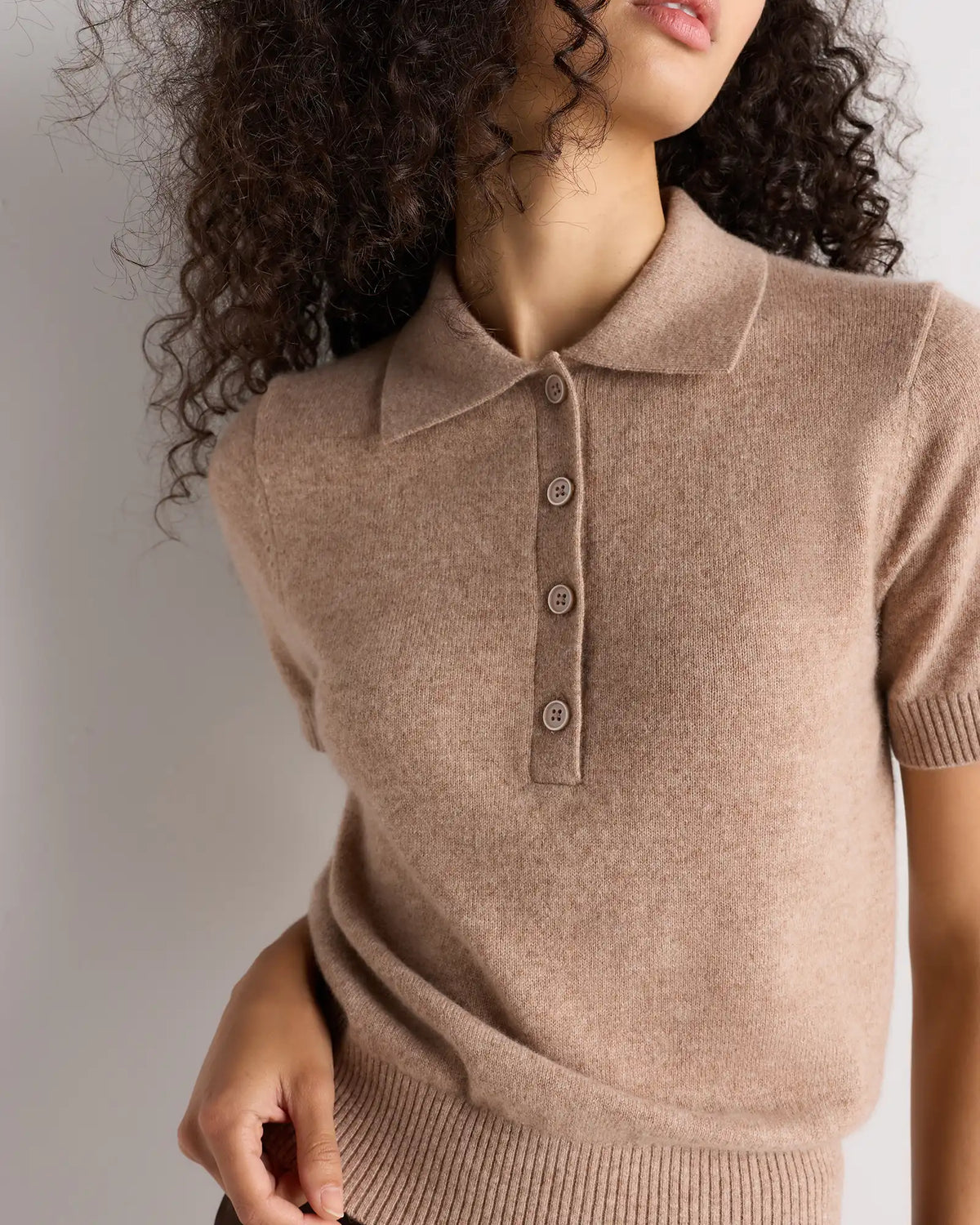Mongolian Cashmere Short Sleeve Polo
