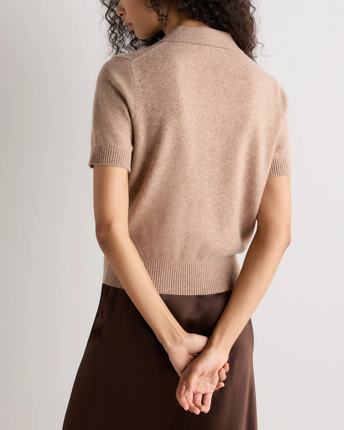 Mongolian Cashmere Short Sleeve Polo