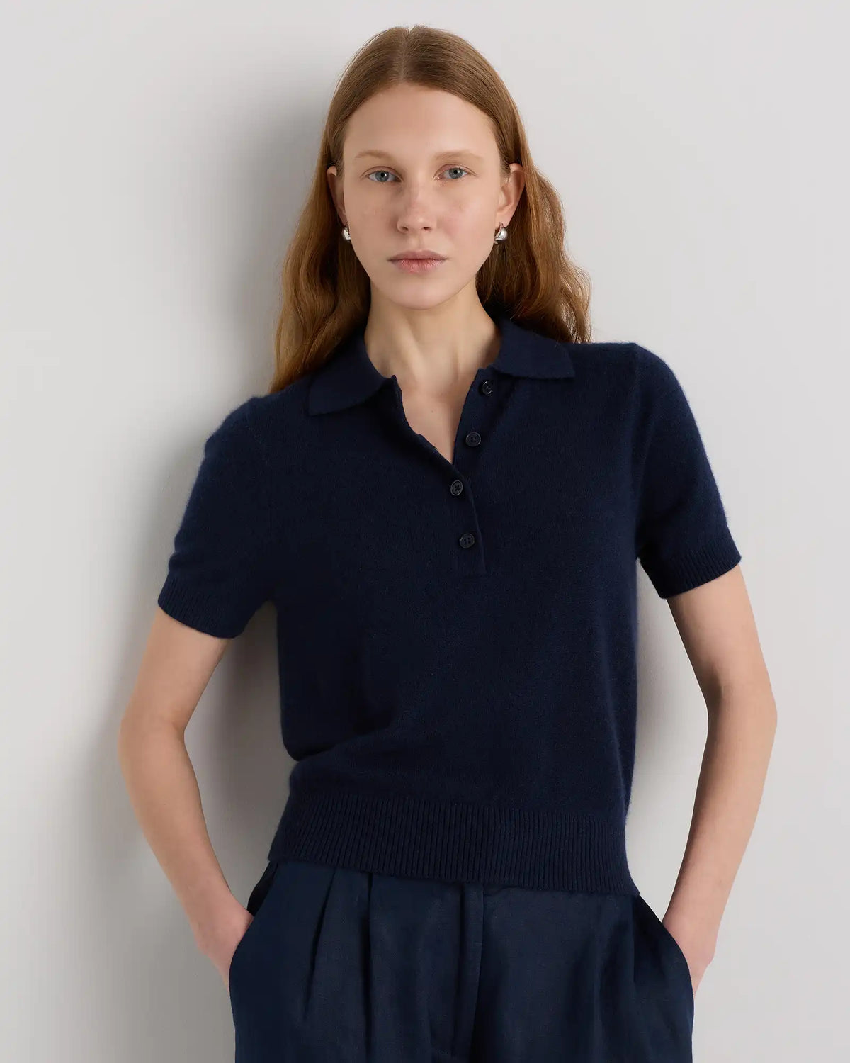 Mongolian Cashmere Short Sleeve Polo