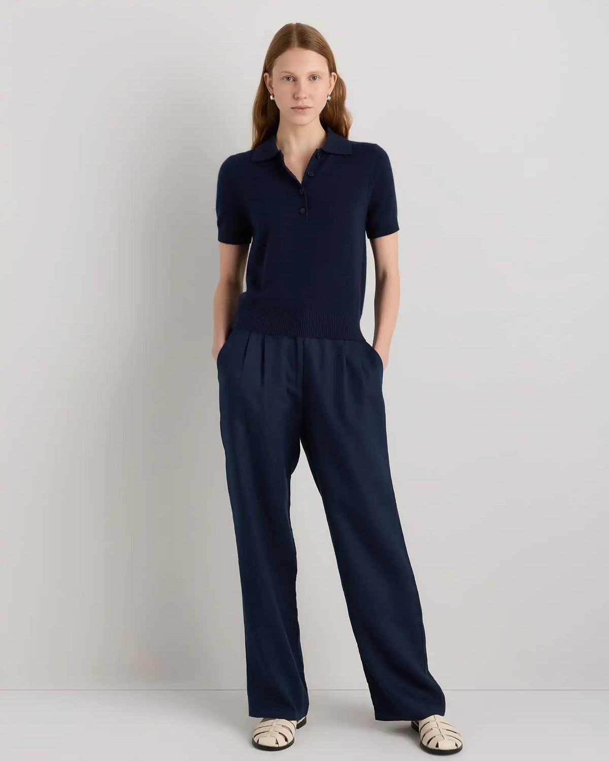 Mongolian Cashmere Short Sleeve Polo