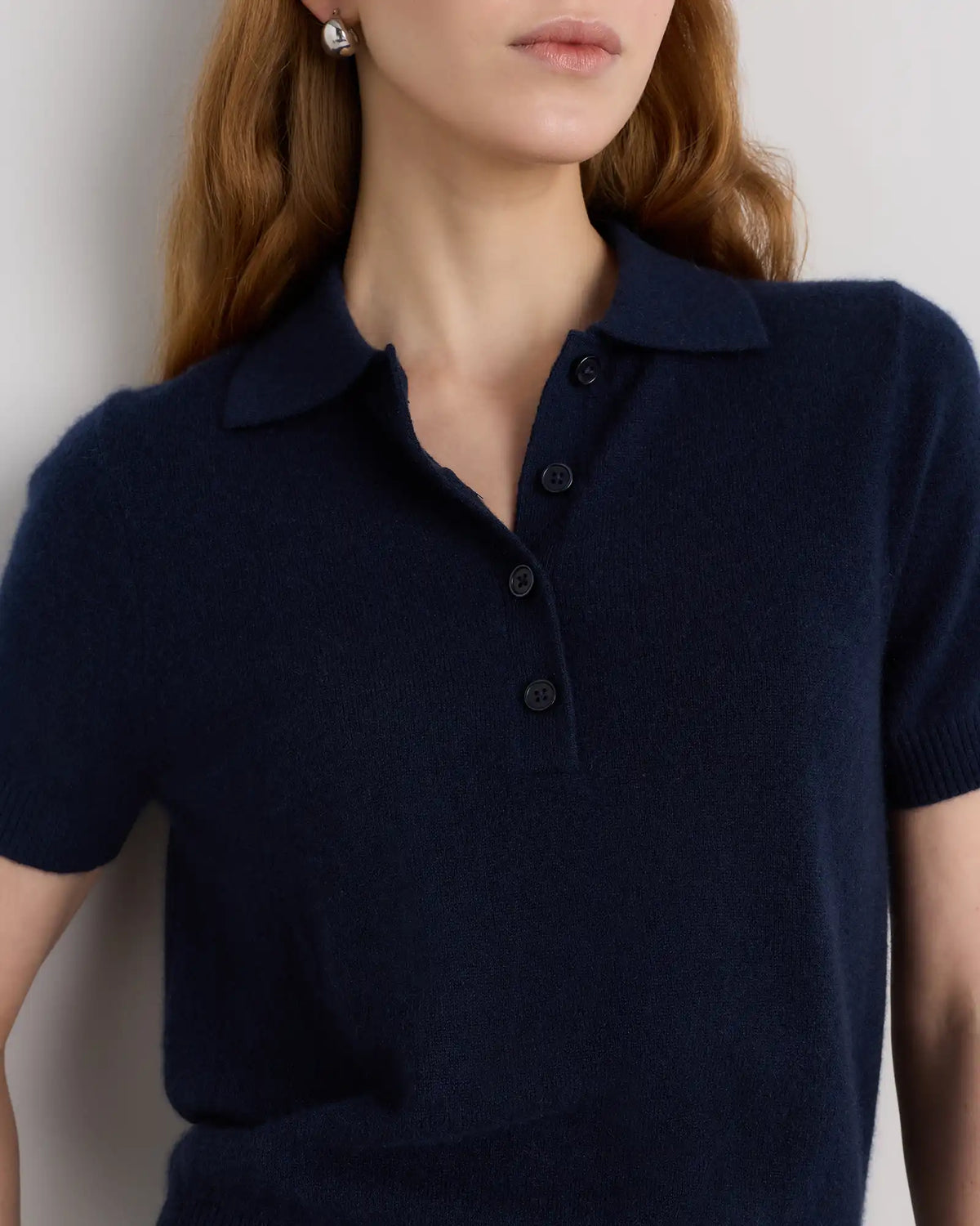 Mongolian Cashmere Short Sleeve Polo