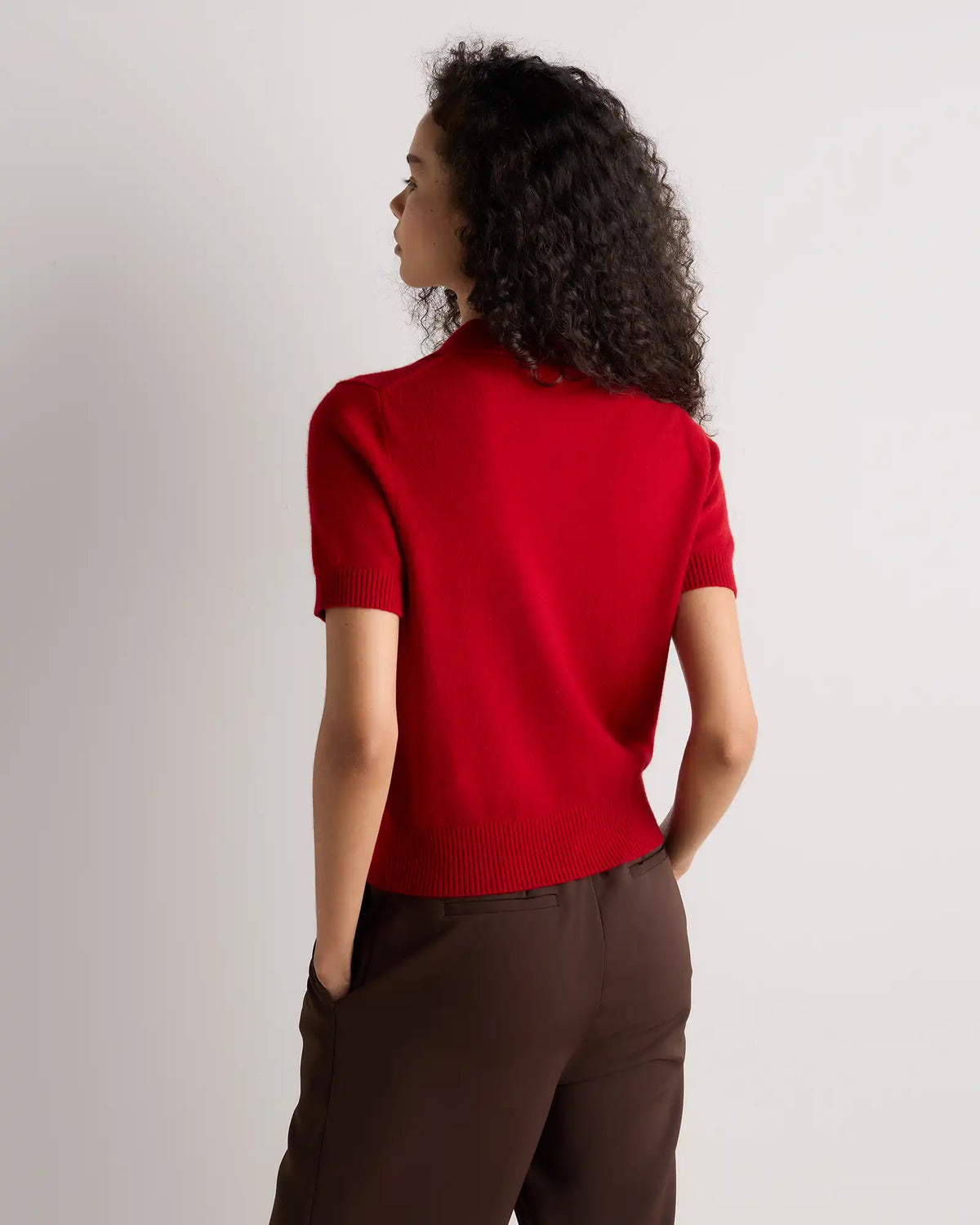 Mongolian Cashmere Short Sleeve Polo