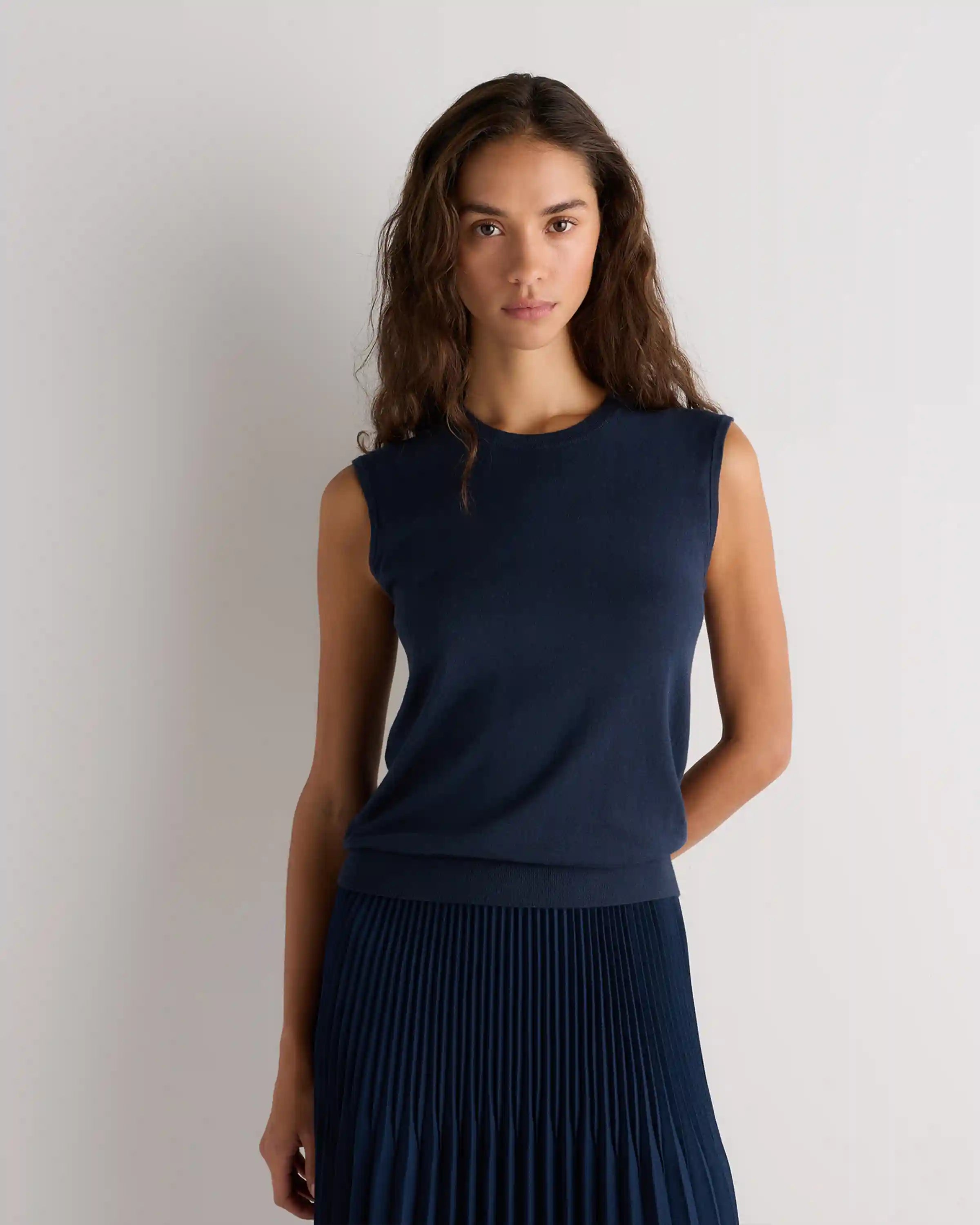 Lightweight Cotton Cashmere Sweater Tank