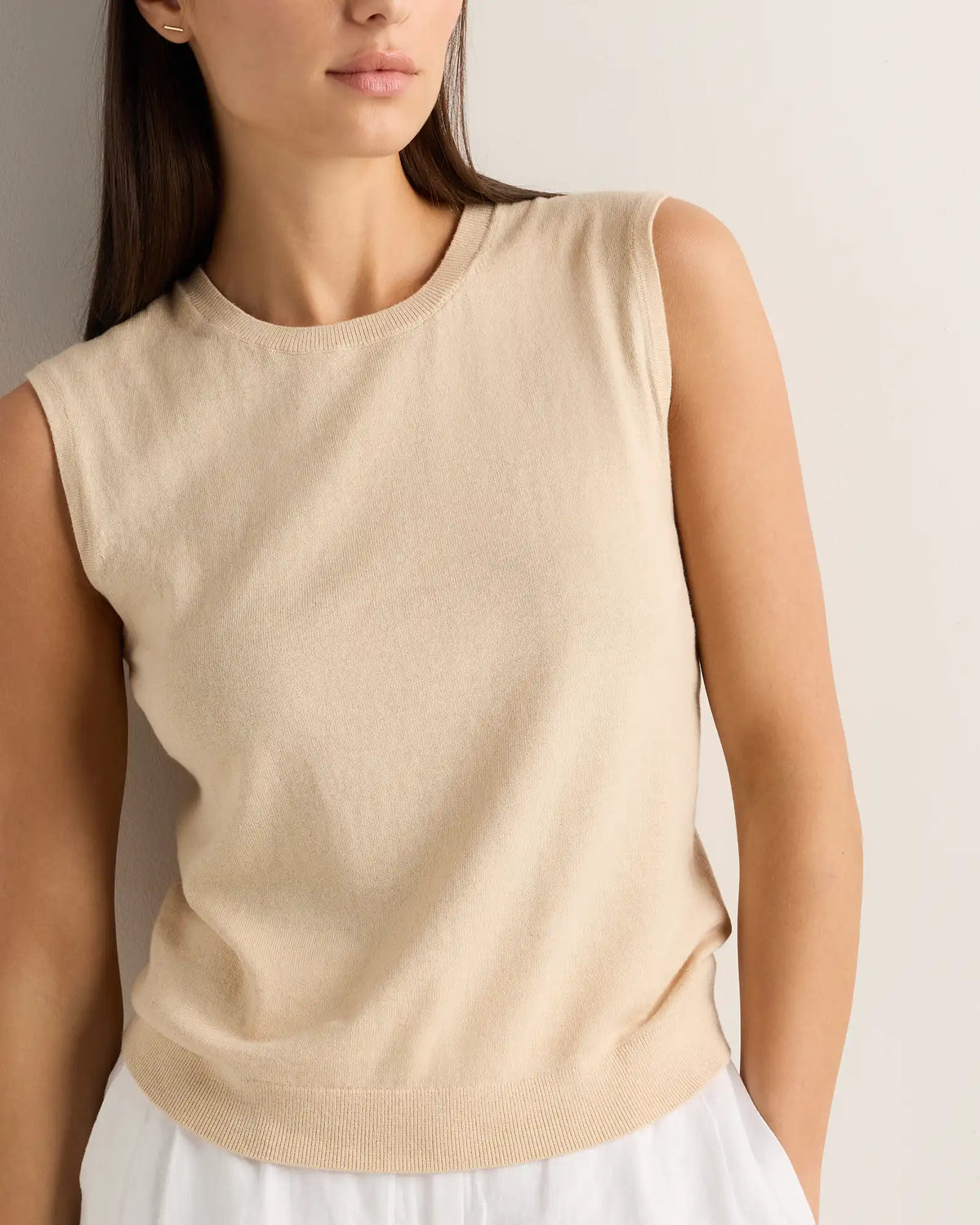 Lightweight Cotton Cashmere Sweater Tank