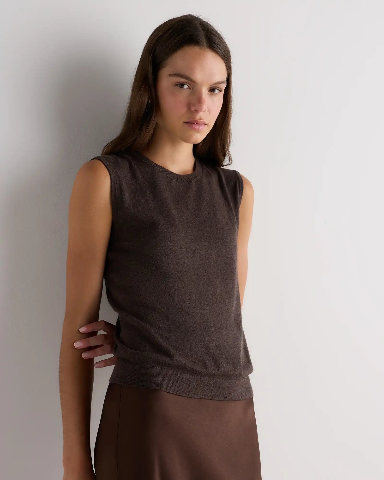 Lightweight Cotton Cashmere Sweater Tank