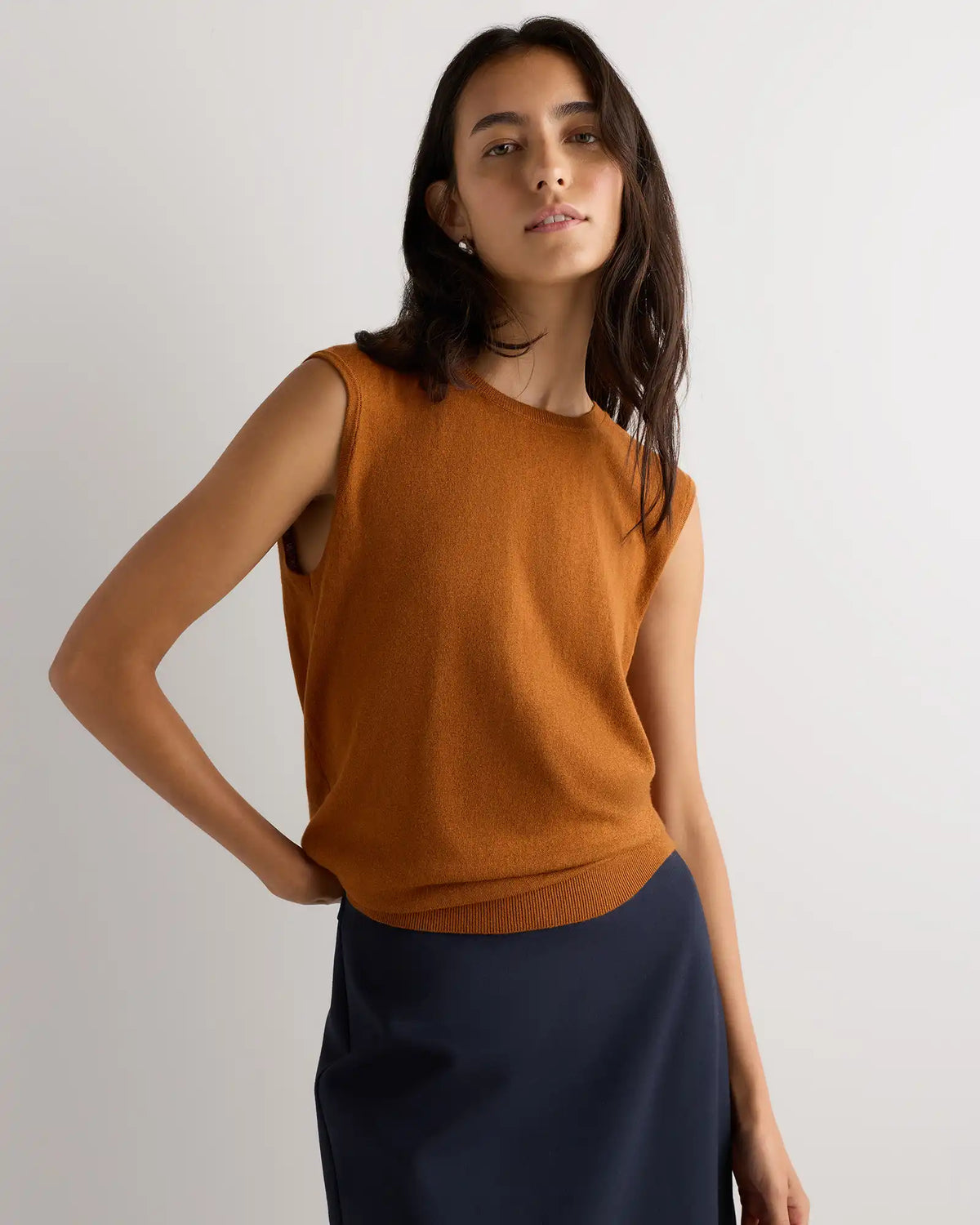 Lightweight Cotton Cashmere Sweater Tank
