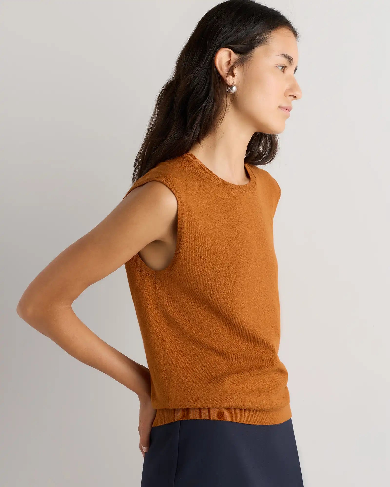 Lightweight Cotton Cashmere Sweater Tank