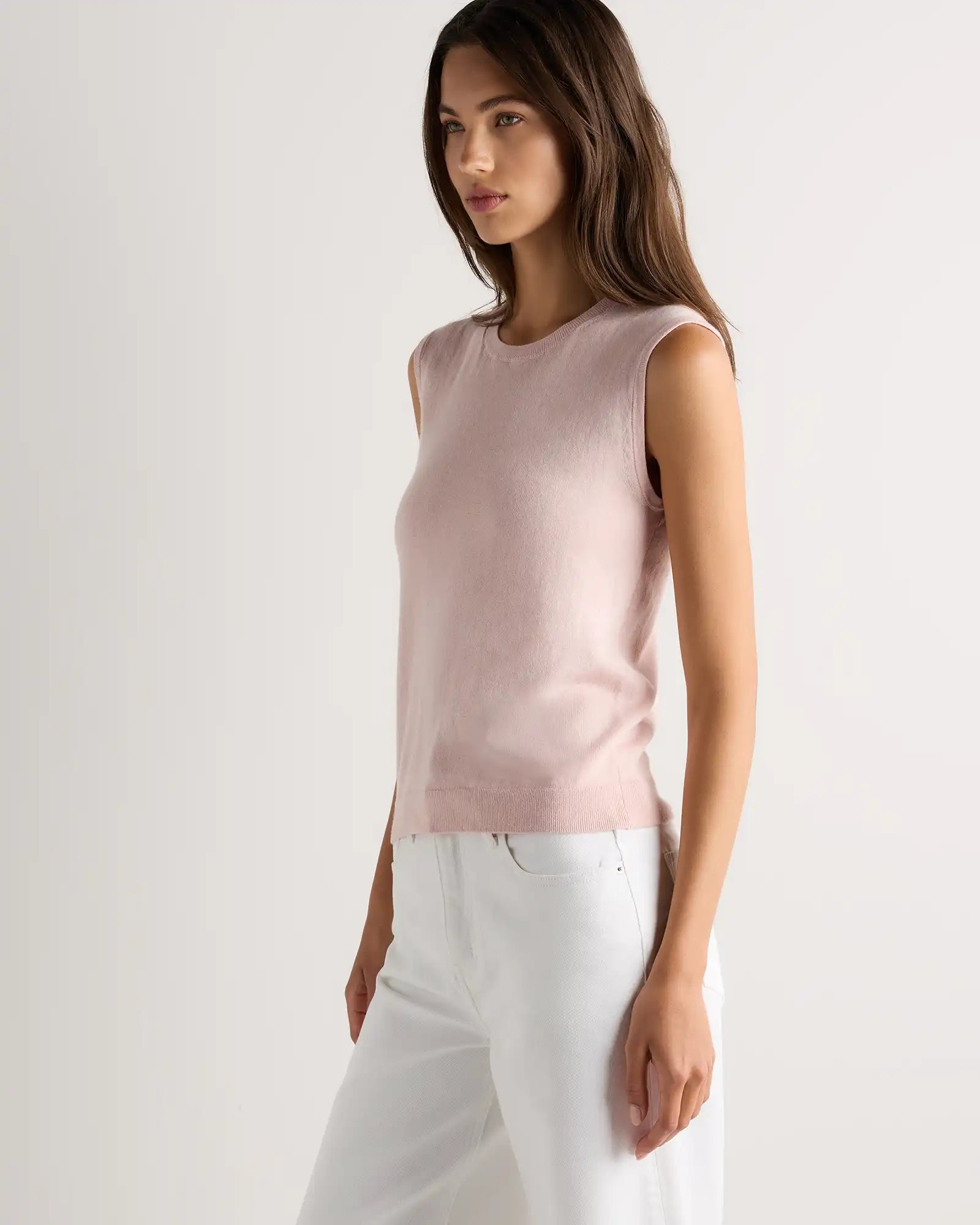 Lightweight Cotton Cashmere Sweater Tank