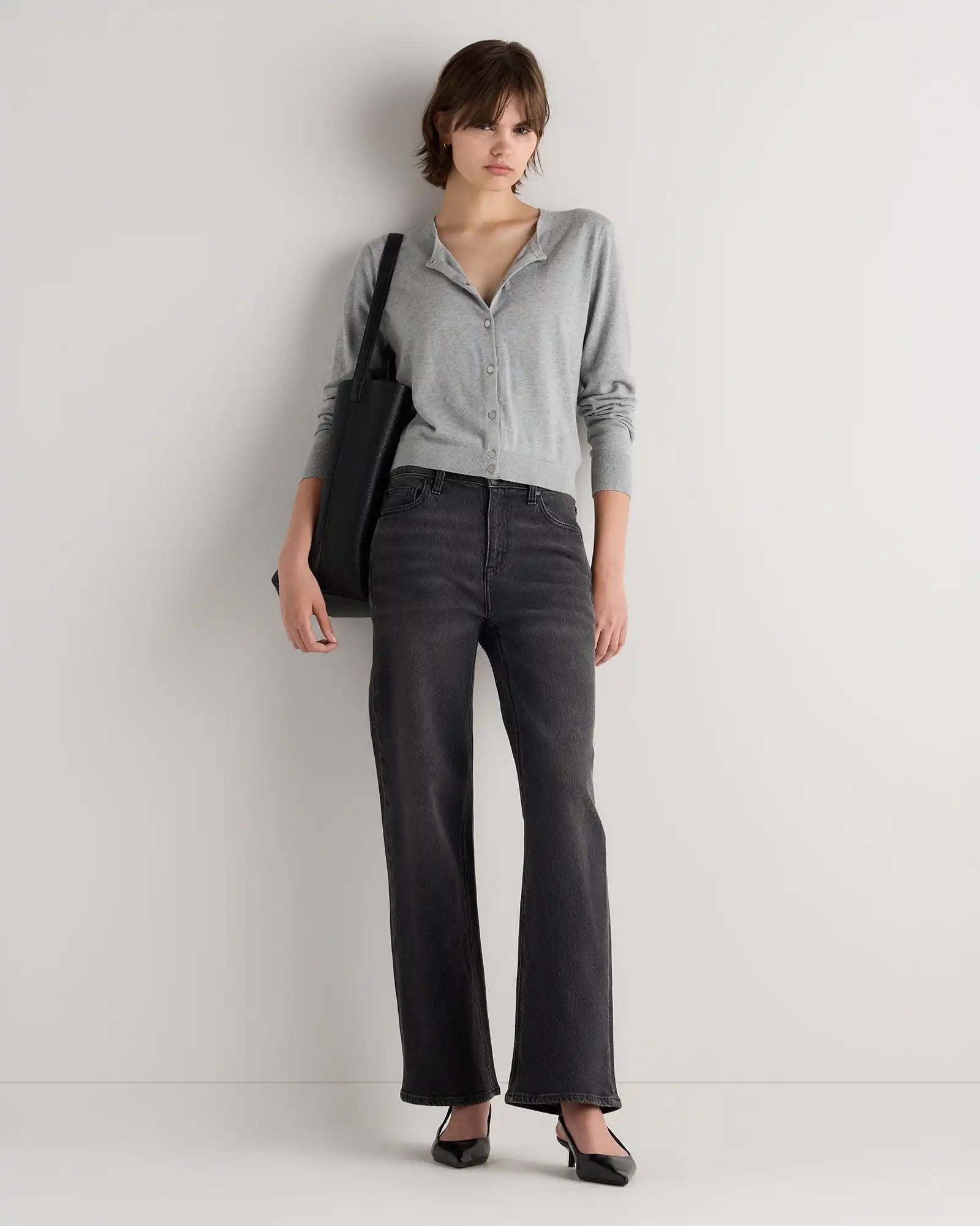 Lightweight Cotton Cashmere Crew Cardigan