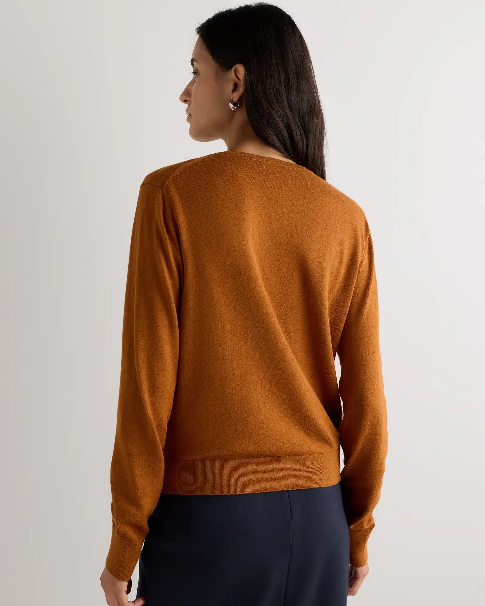 Lightweight Cotton Cashmere Crew Cardigan