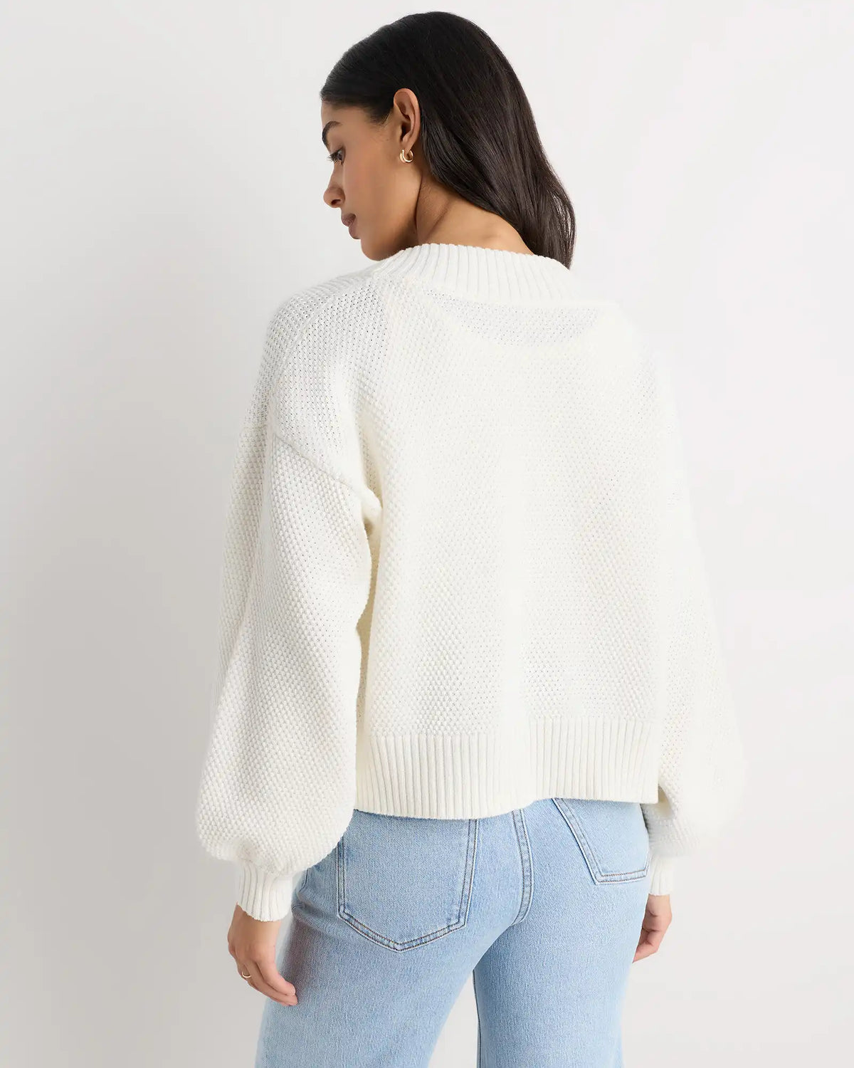 100% Organic Cotton Waffle Stitch Open Cardigan