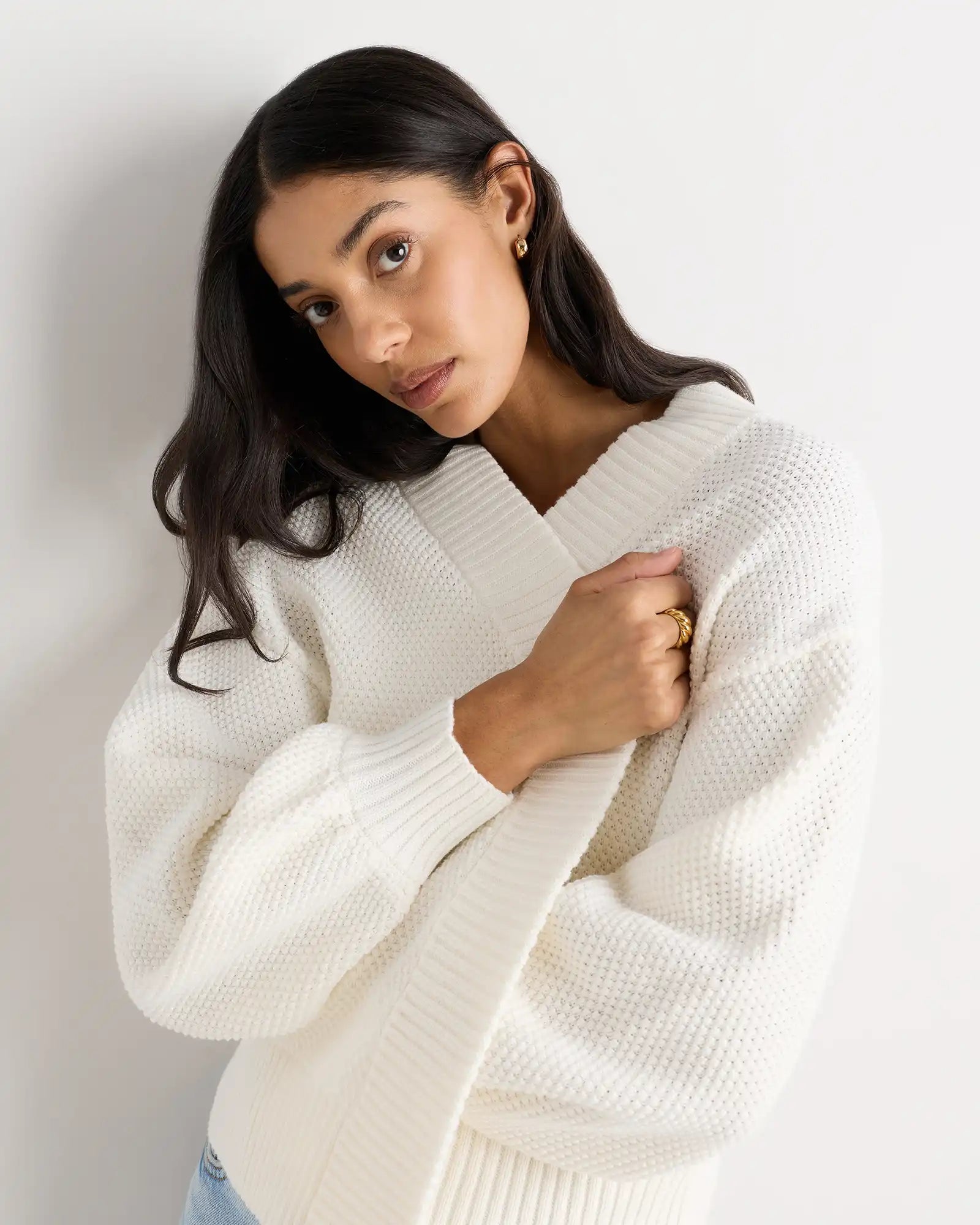 100% Organic Cotton Waffle Stitch Open Cardigan