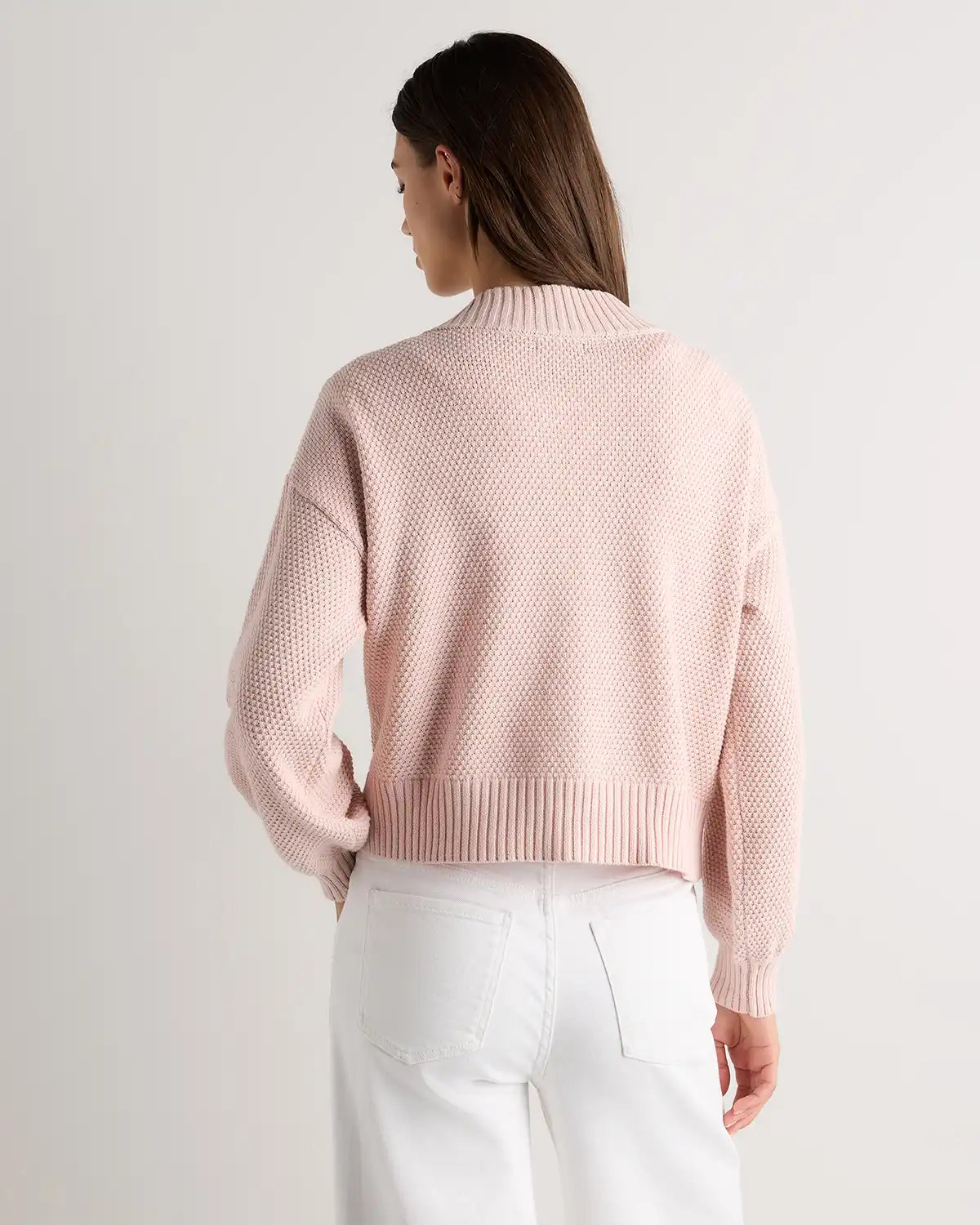100% Organic Cotton Waffle Stitch Open Cardigan