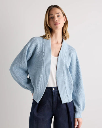 100% Organic Cotton Waffle Stitch Open Cardigan