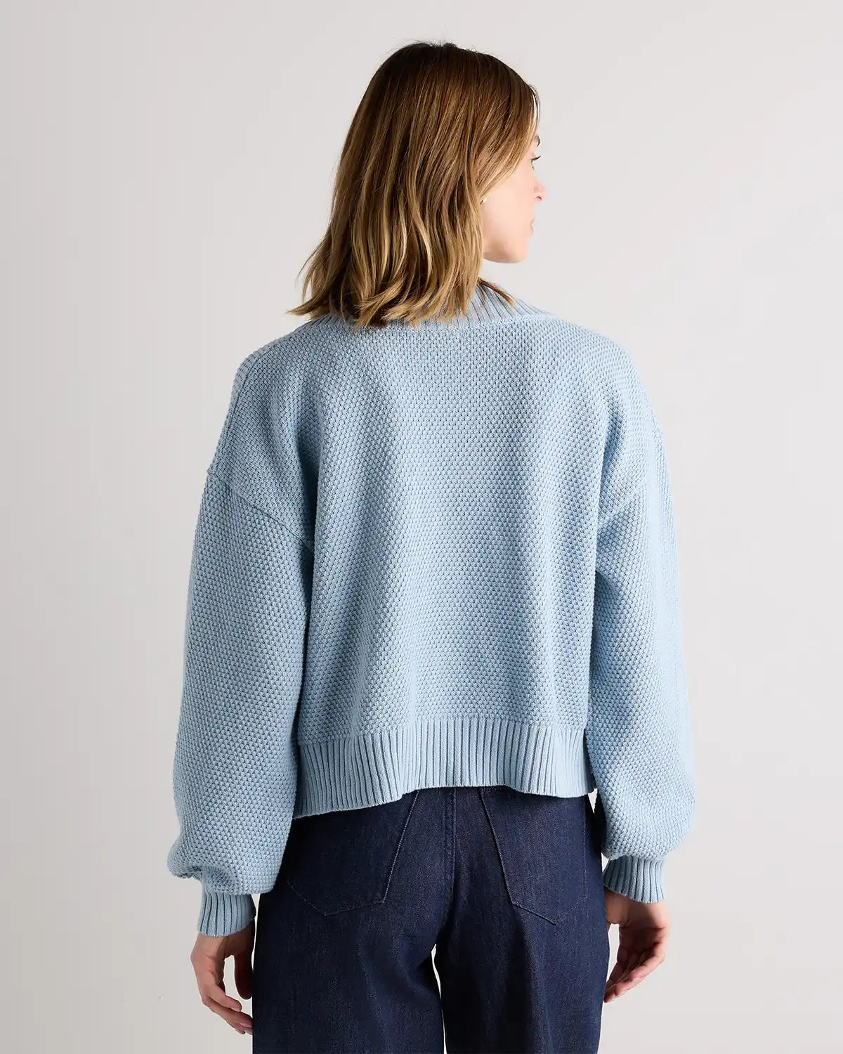 100% Organic Cotton Waffle Stitch Open Cardigan