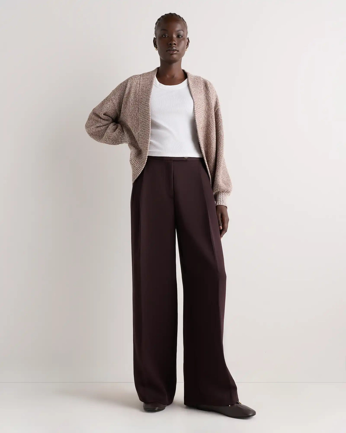 100% Organic Cotton Waffle Stitch Open Cardigan
