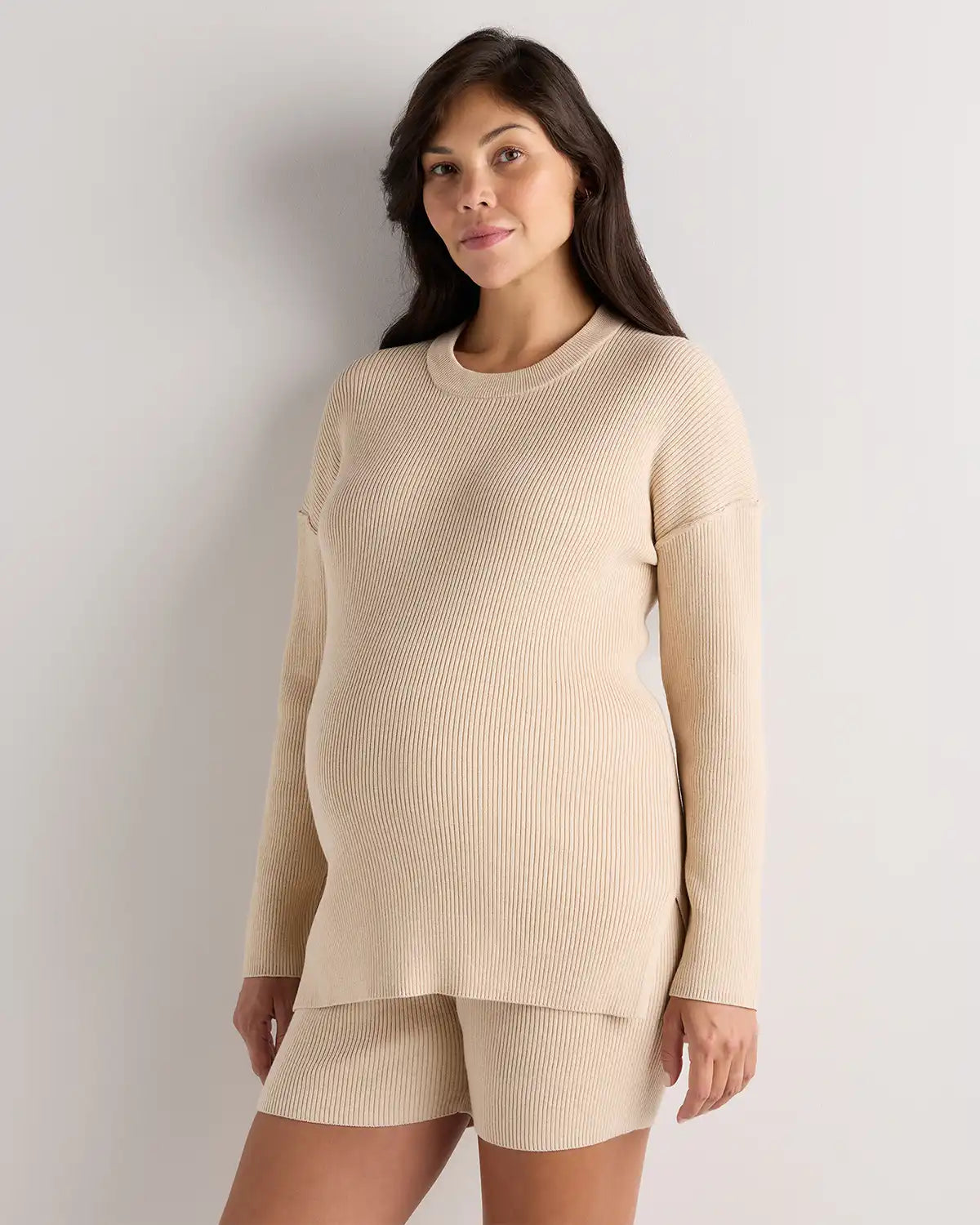 Cotton Cashmere Oversized Maternity Sweater