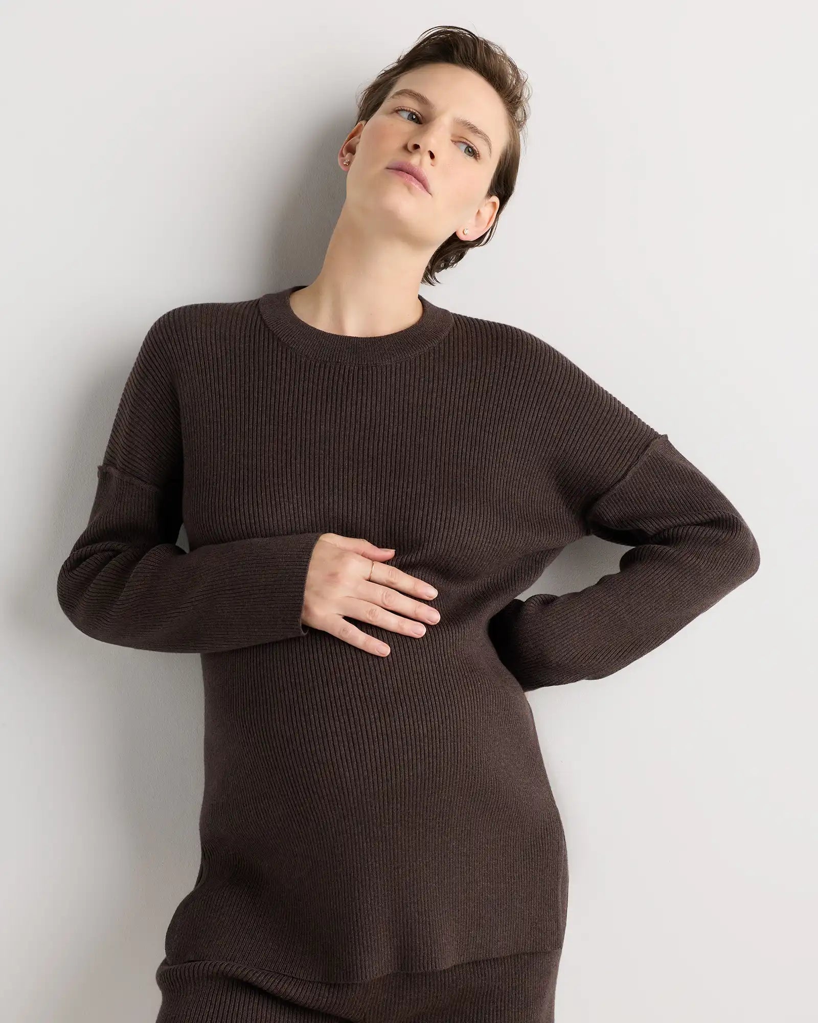 Cotton Cashmere Oversized Maternity Sweater