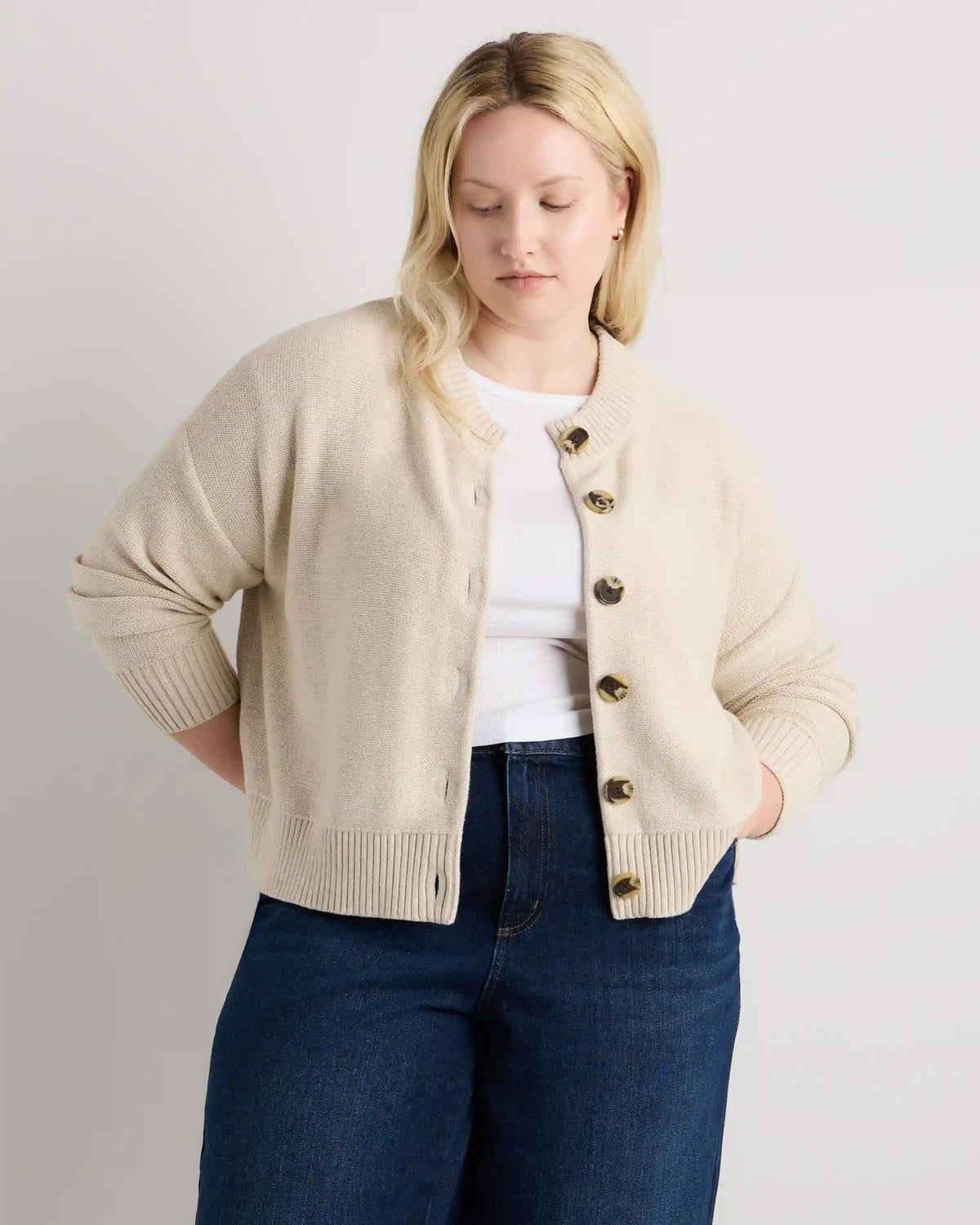 100% Organic Cotton Cropped Cardigan