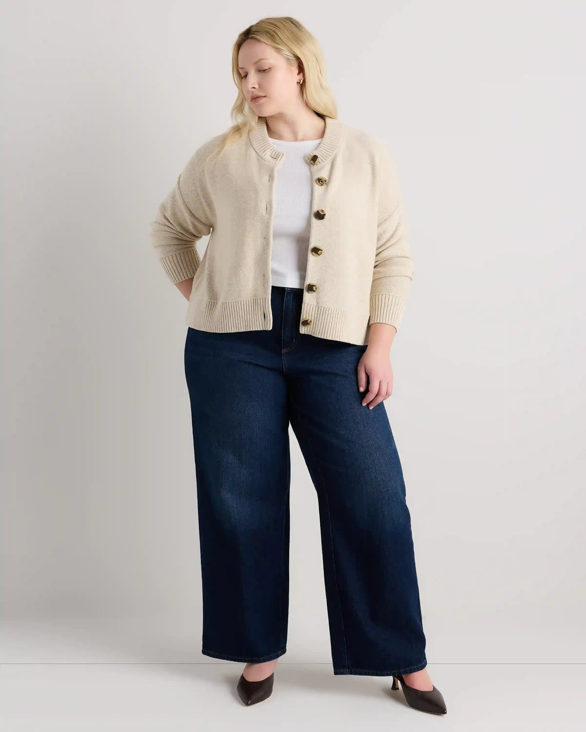 100% Organic Cotton Cropped Cardigan