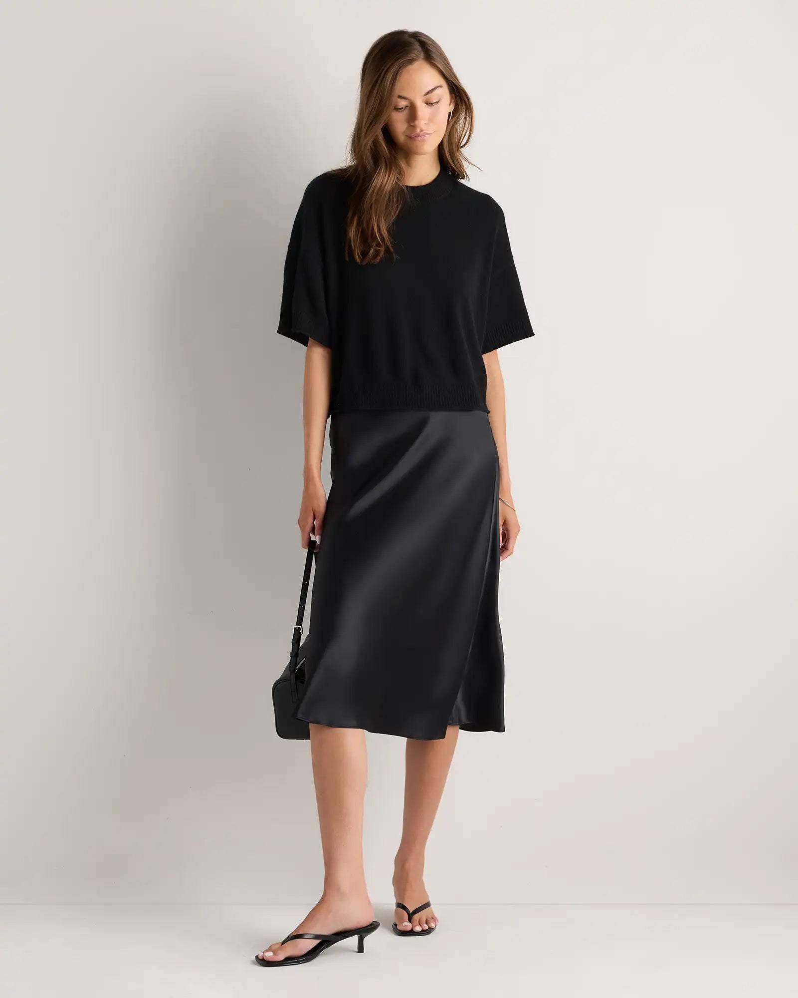 Mongolian Cashmere Cropped Oversized Tee