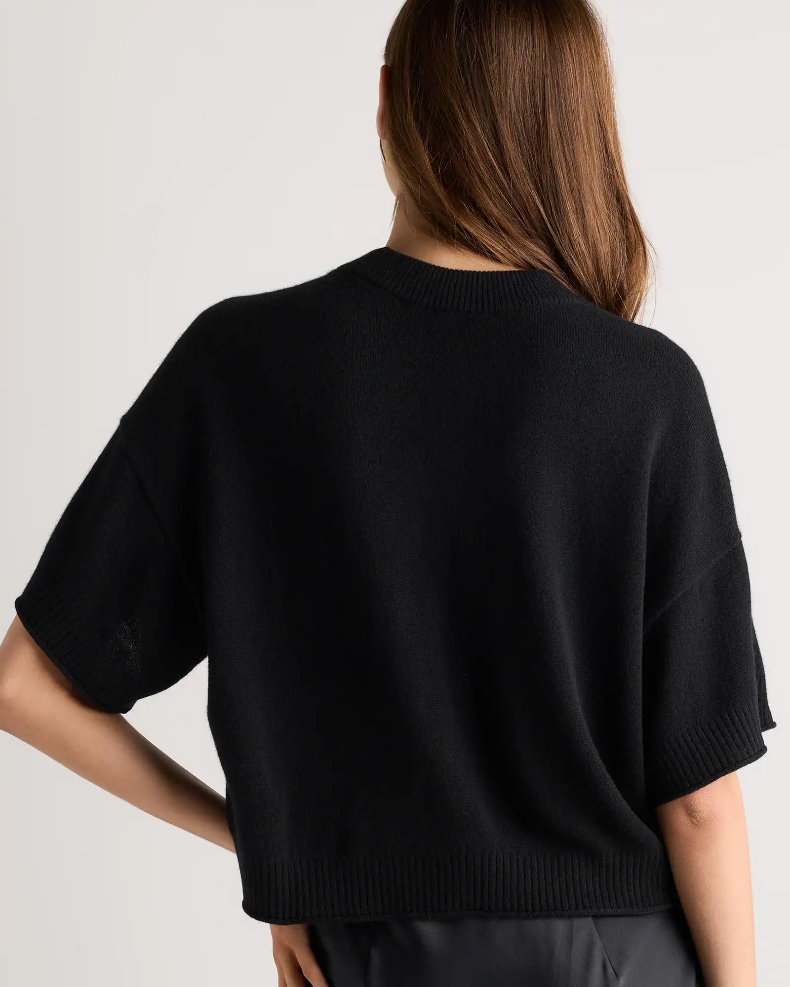Mongolian Cashmere Cropped Oversized Tee