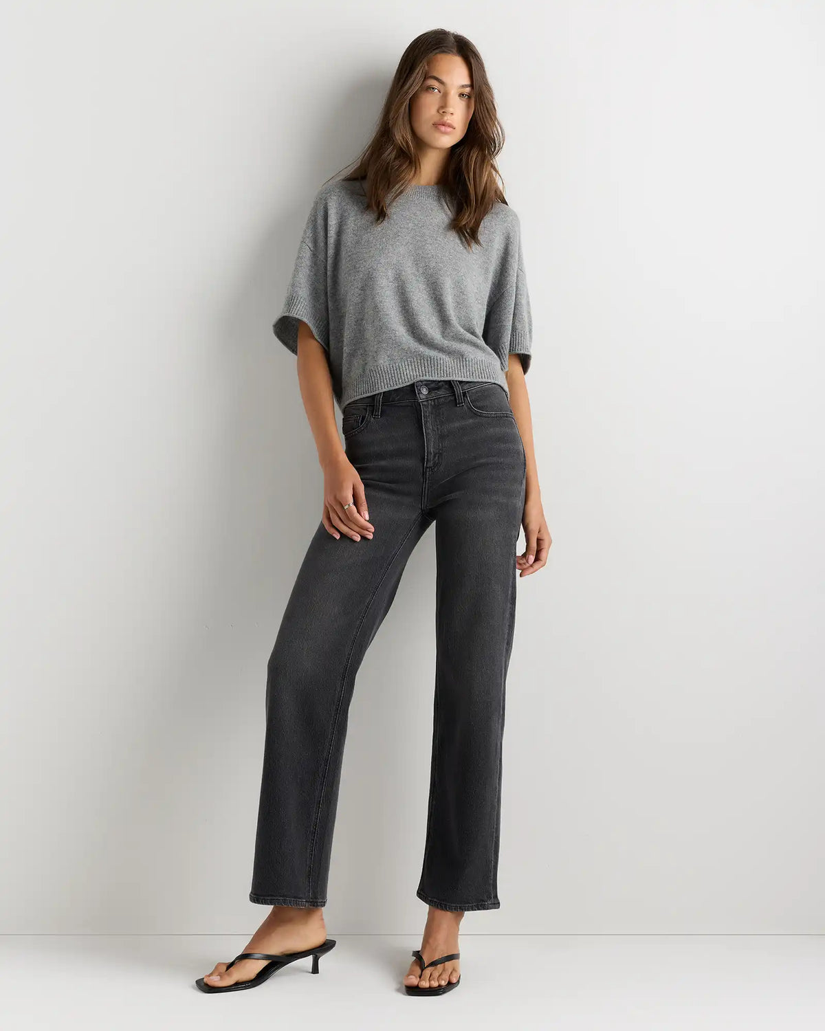 Mongolian Cashmere Cropped Oversized Tee