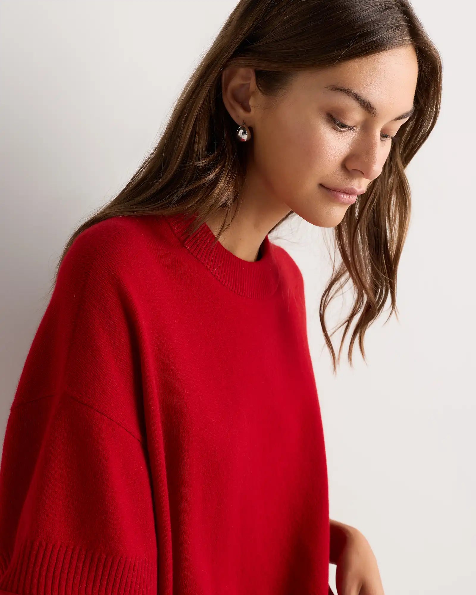 Mongolian Cashmere Cropped Oversized Tee