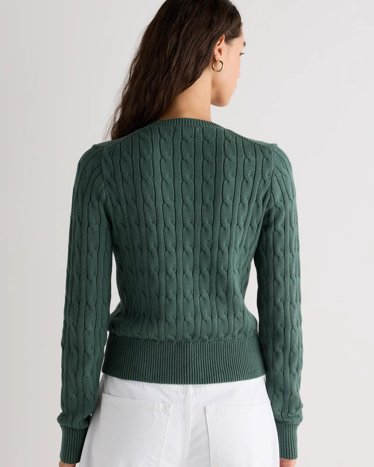100% Organic Cotton Cable Crew Cardigan