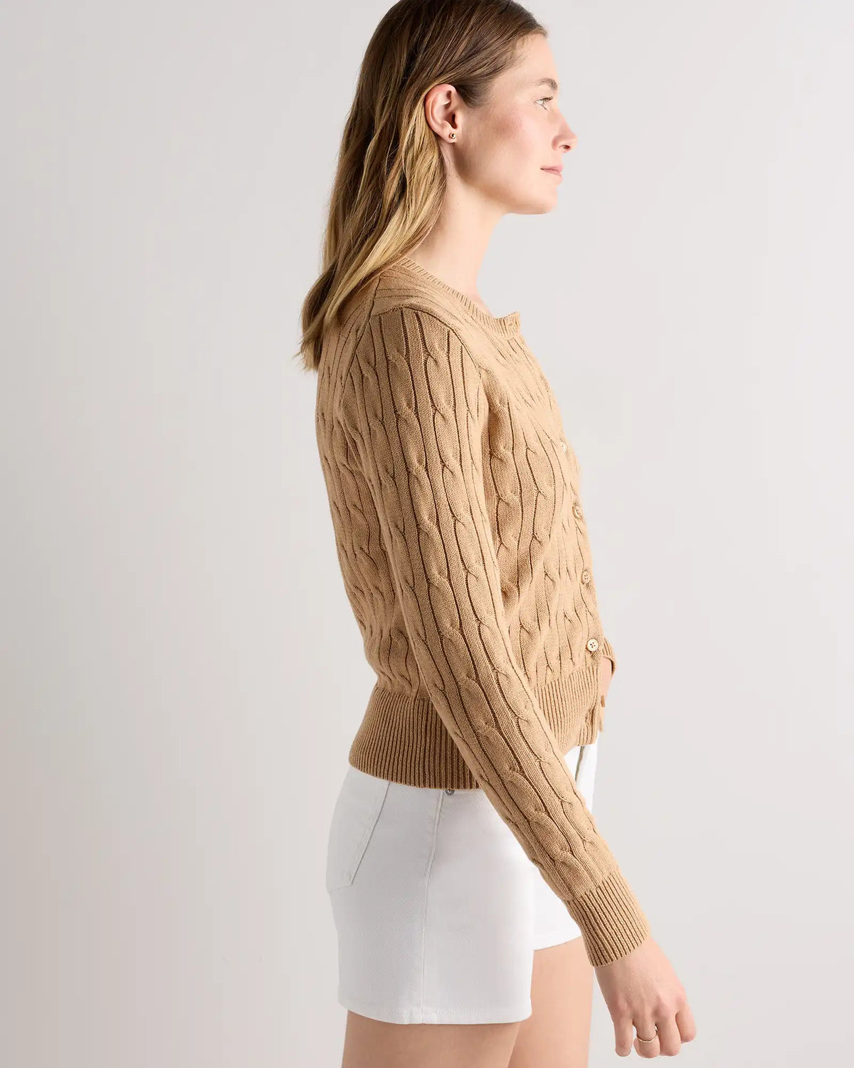 100% Organic Cotton Cable Crew Cardigan