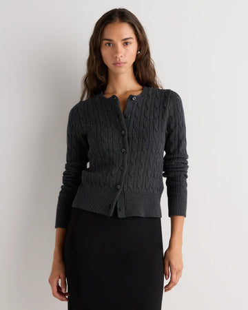 100% Organic Cotton Cable Crew Cardigan