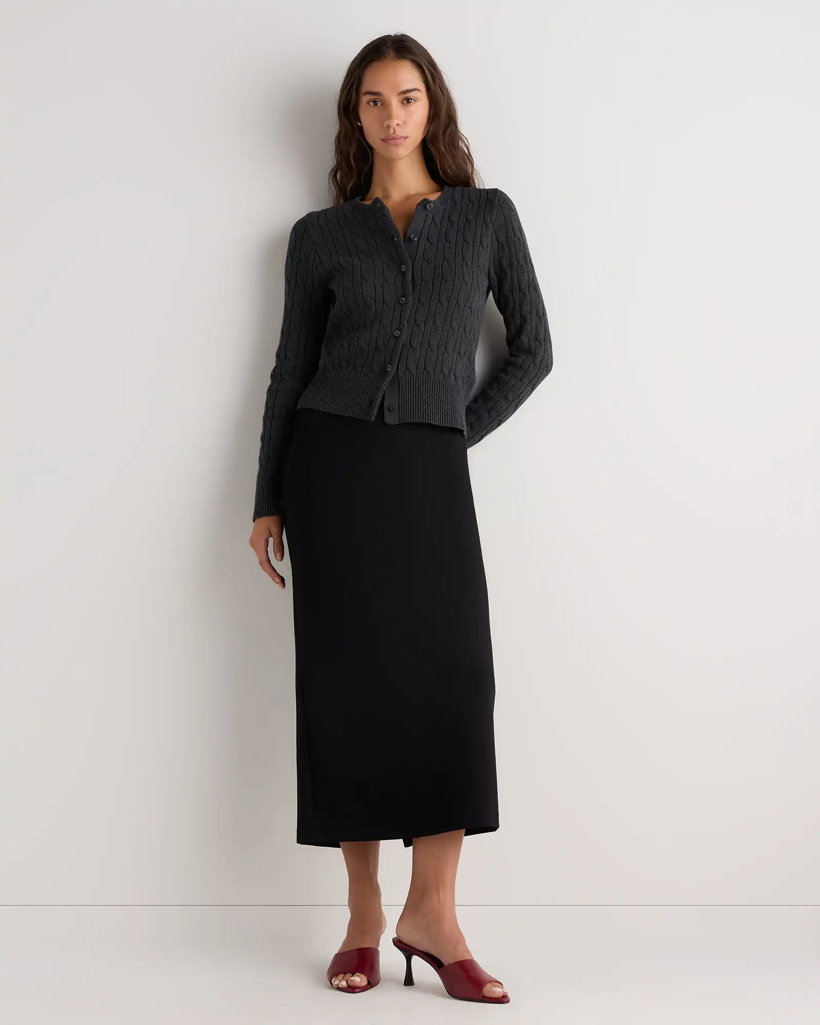 100% Organic Cotton Cable Crew Cardigan