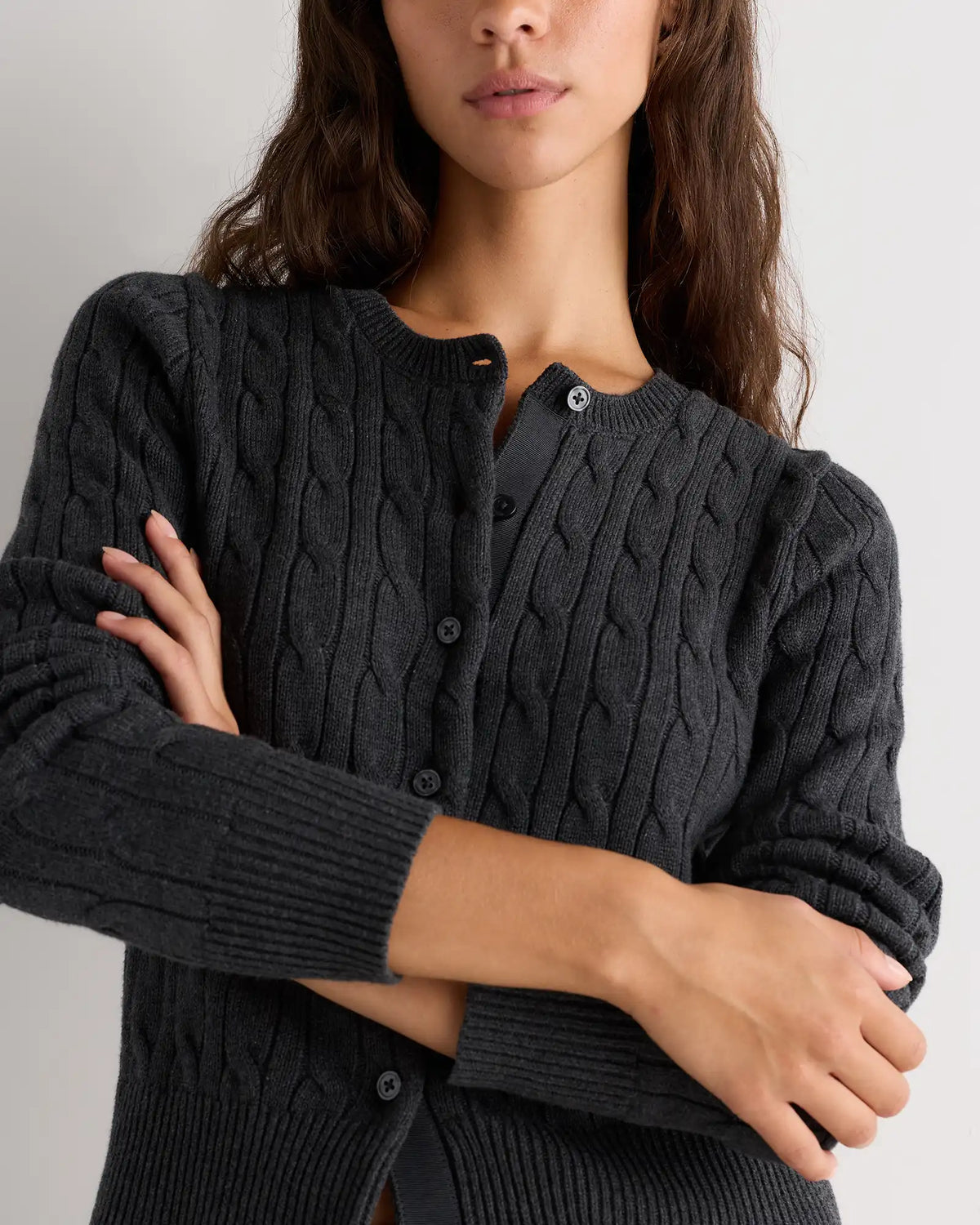 100% Organic Cotton Cable Crew Cardigan