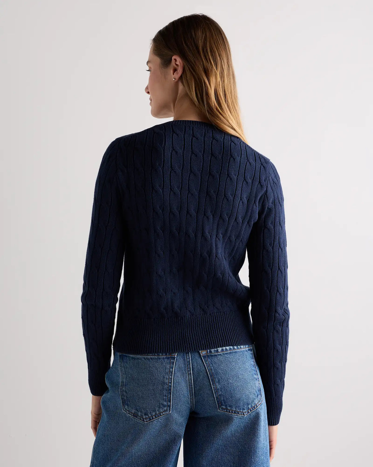 100% Organic Cotton Cable Crew Cardigan