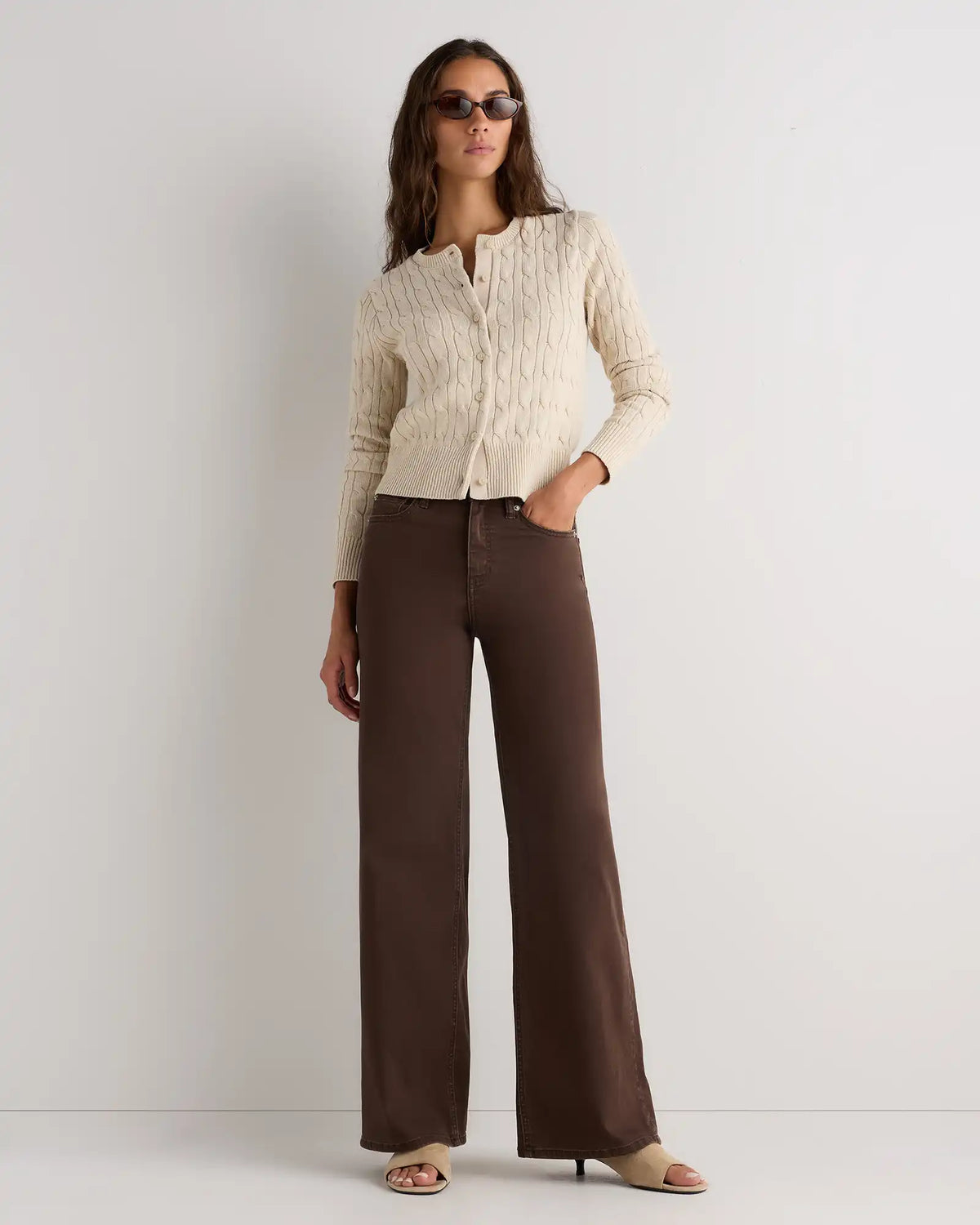 100% Organic Cotton Cable Crew Cardigan