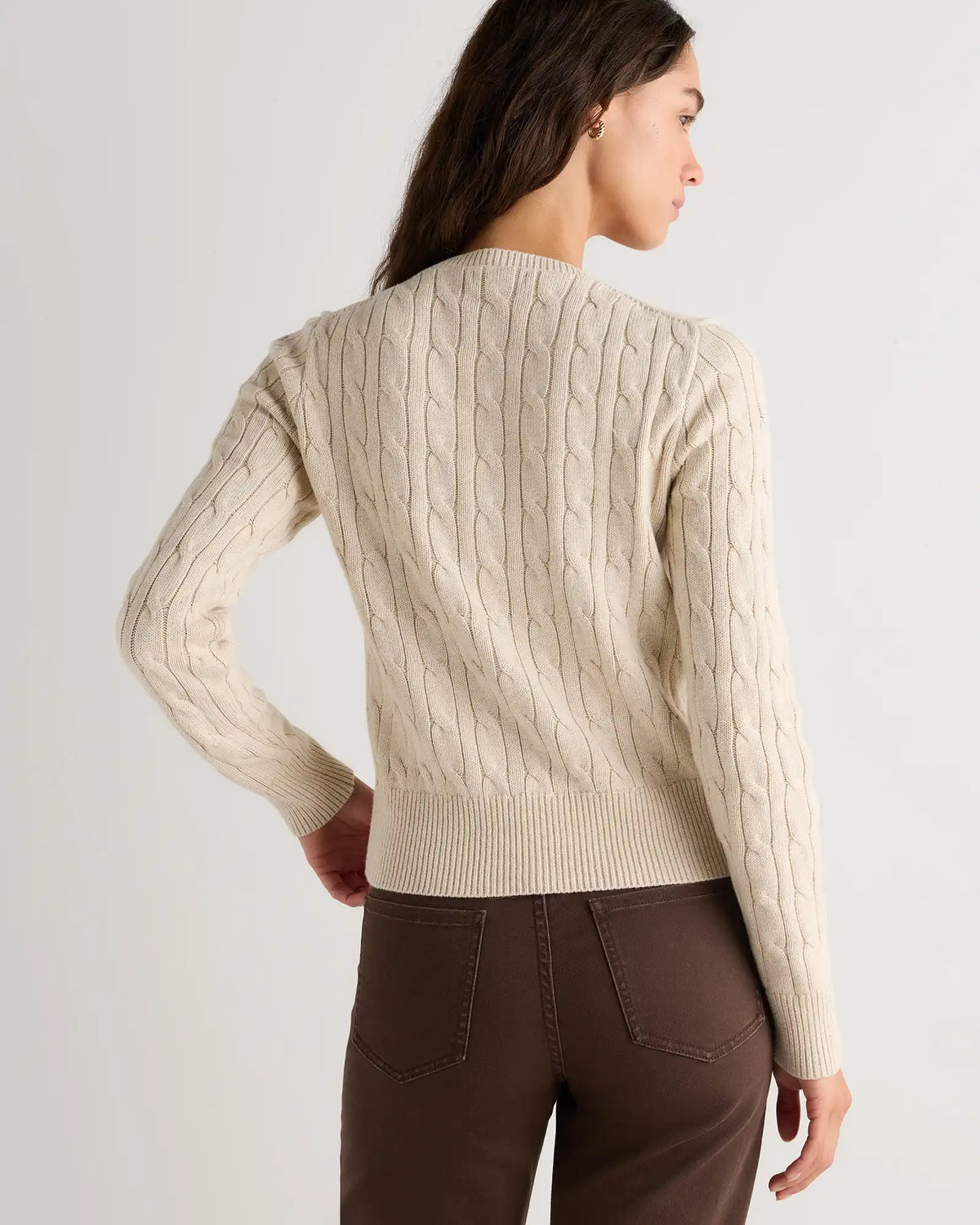 100% Organic Cotton Cable Crew Cardigan