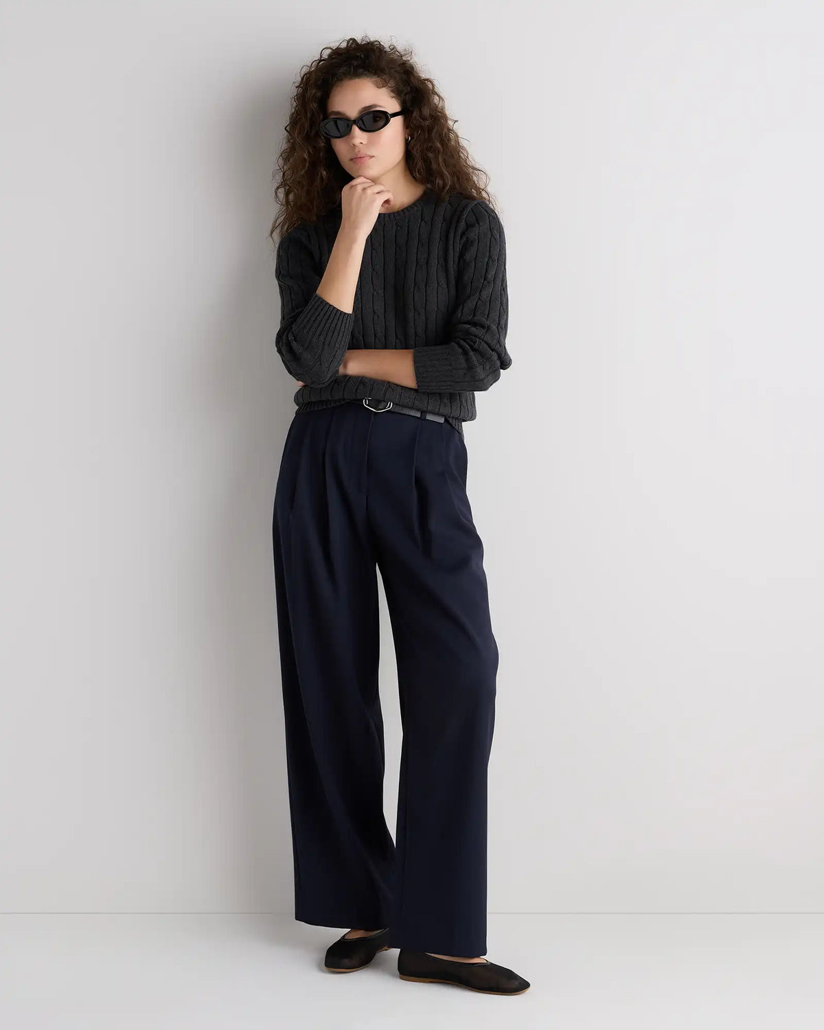 100% Organic Cotton Cable Crewneck Sweater