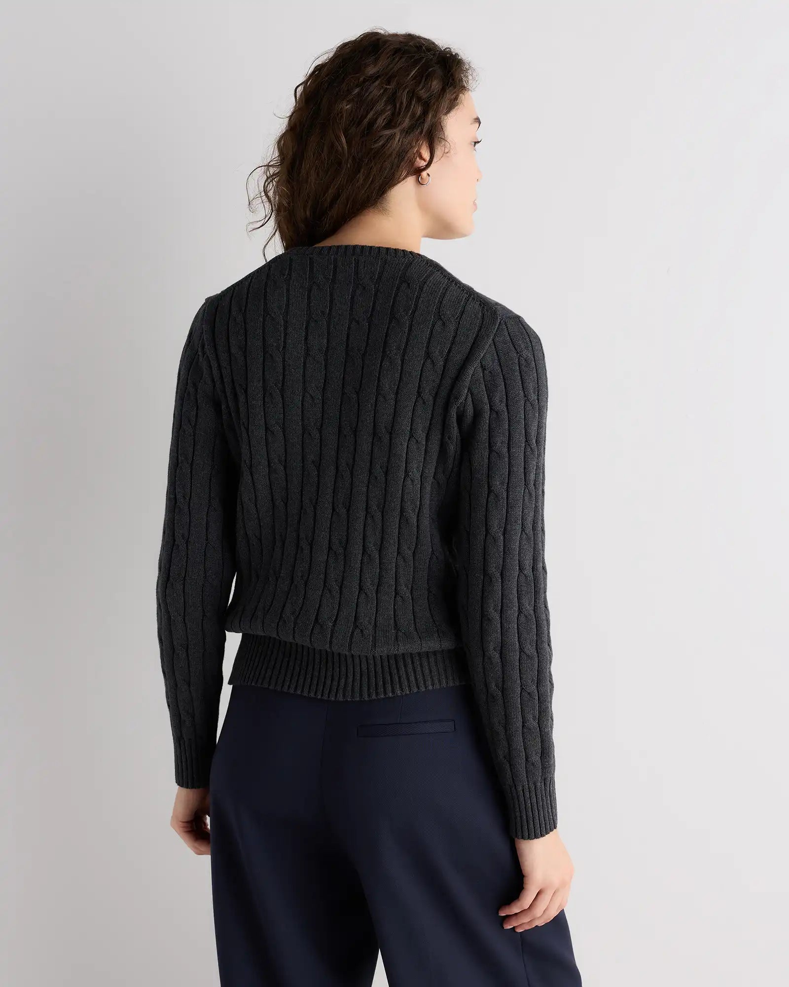 100% Organic Cotton Cable Crewneck Sweater