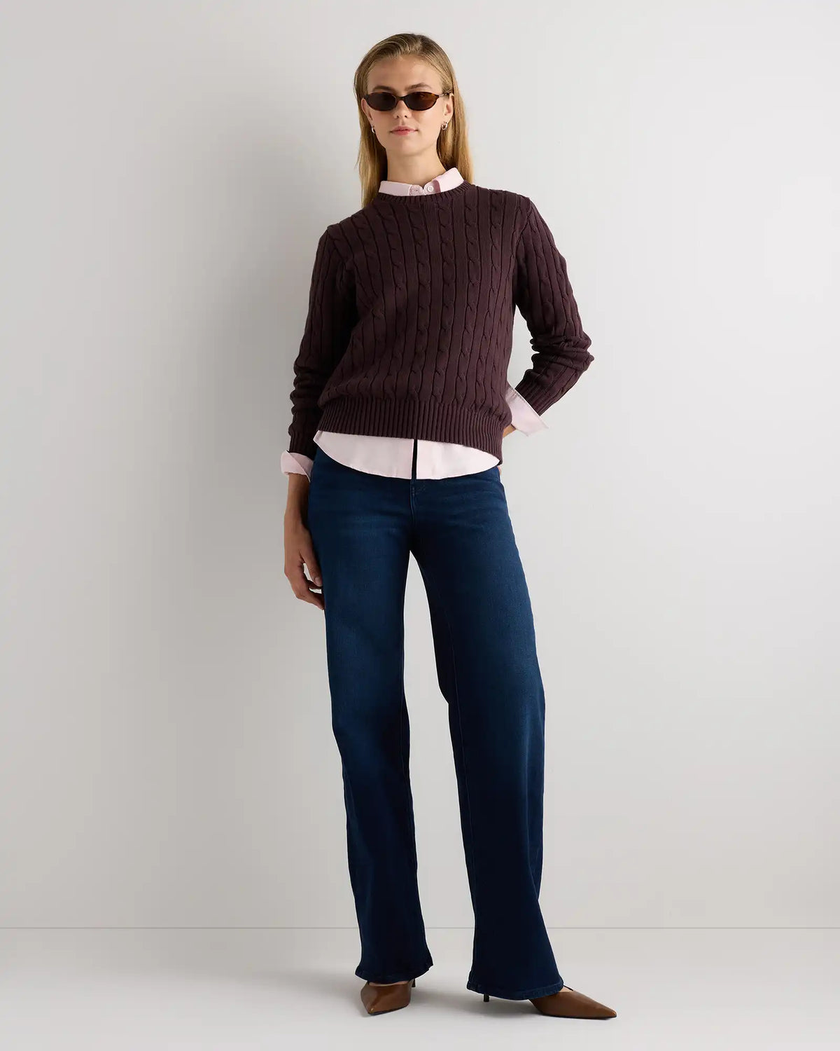 100% Organic Cotton Cable Crewneck Sweater