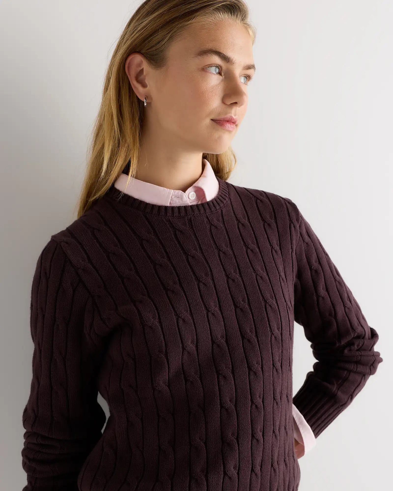 100% Organic Cotton Cable Crewneck Sweater
