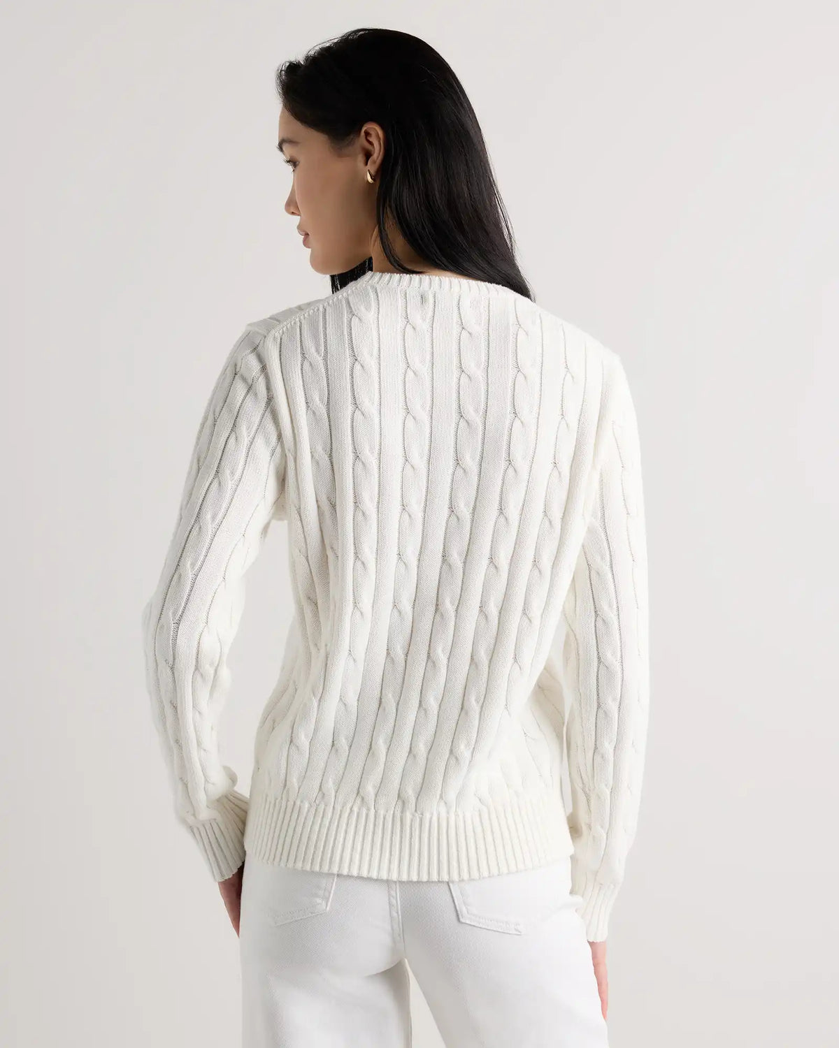 100% Organic Cotton Cable Crewneck Sweater