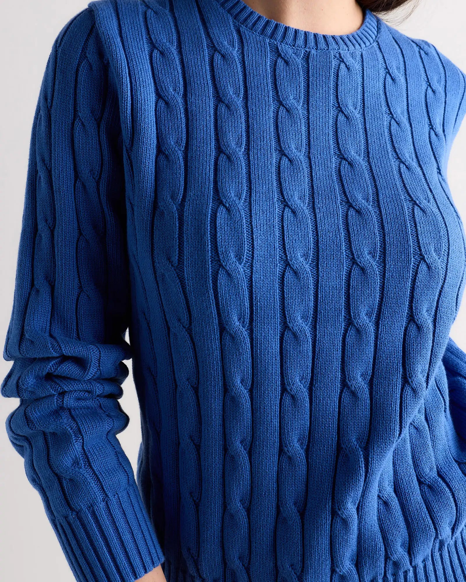 100% Organic Cotton Cable Crewneck Sweater