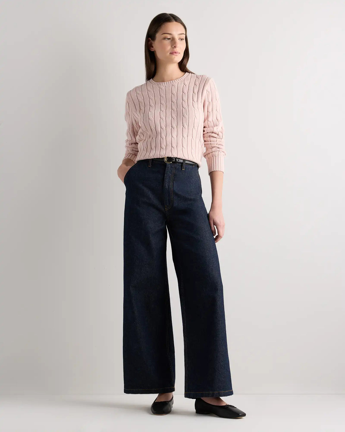 100% Organic Cotton Cable Crewneck Sweater
