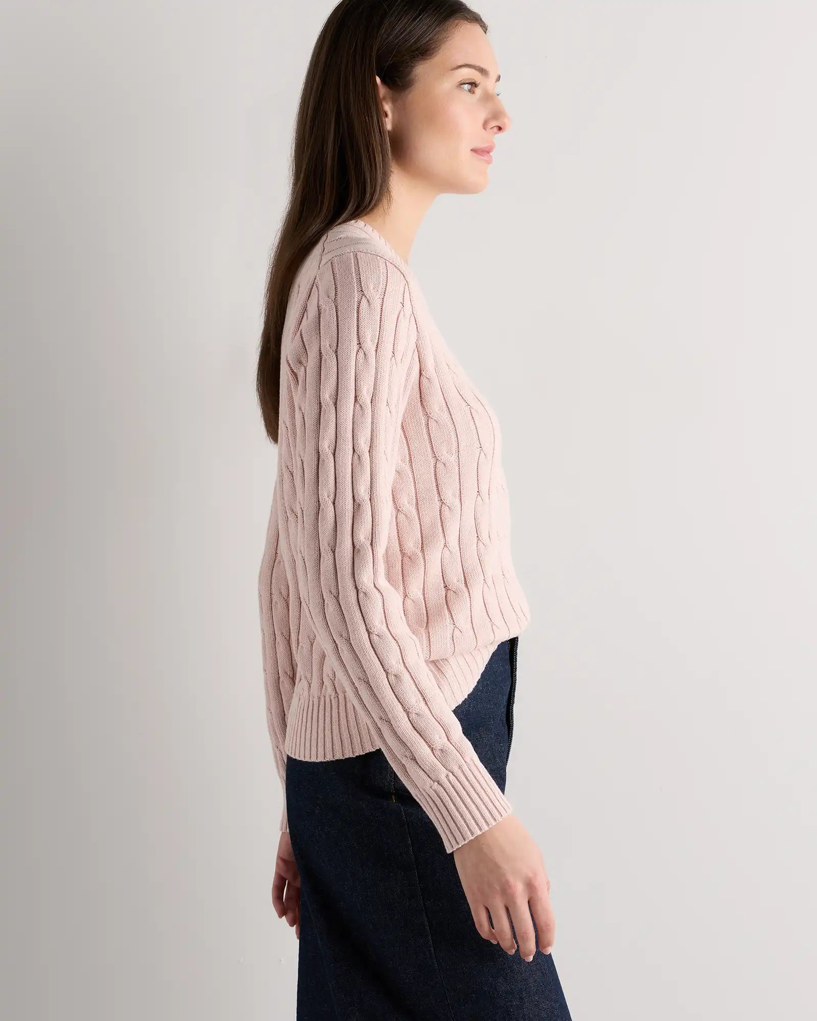 100% Organic Cotton Cable Crewneck Sweater