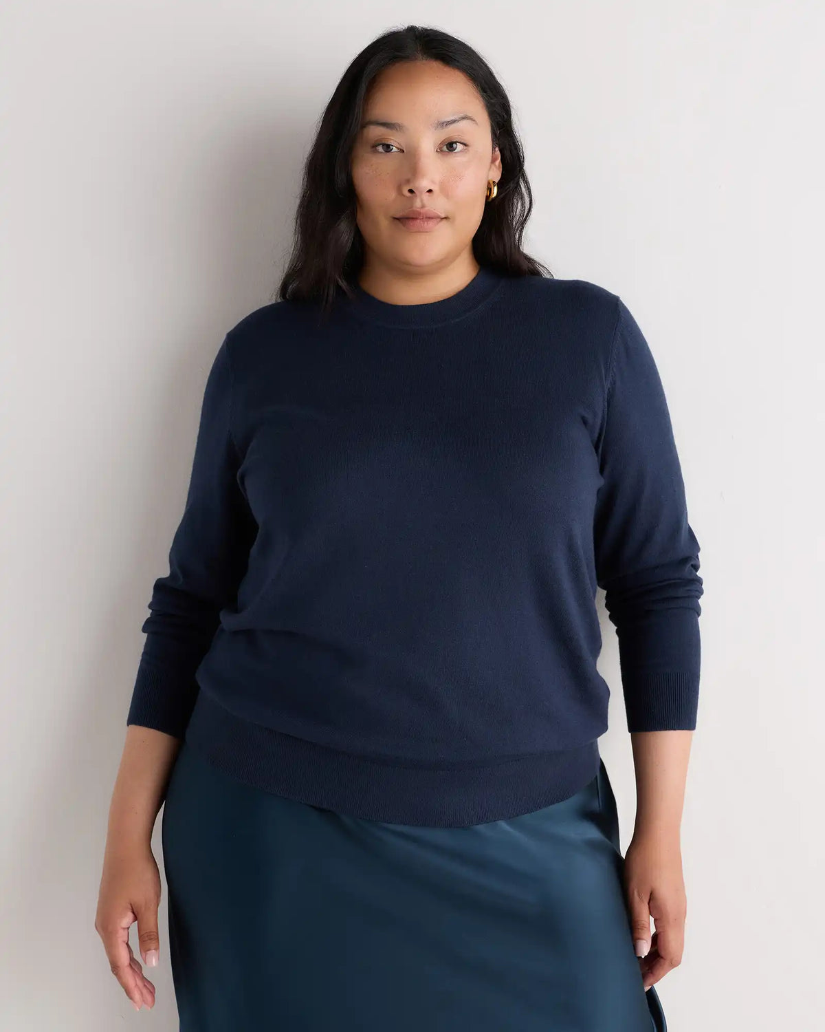 Lightweight Cotton Cashmere Crew Sweater