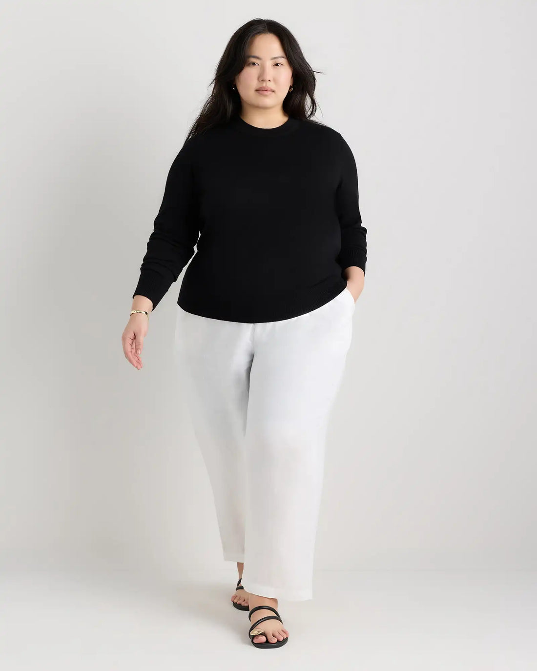 Lightweight Cotton Cashmere Crew Sweater