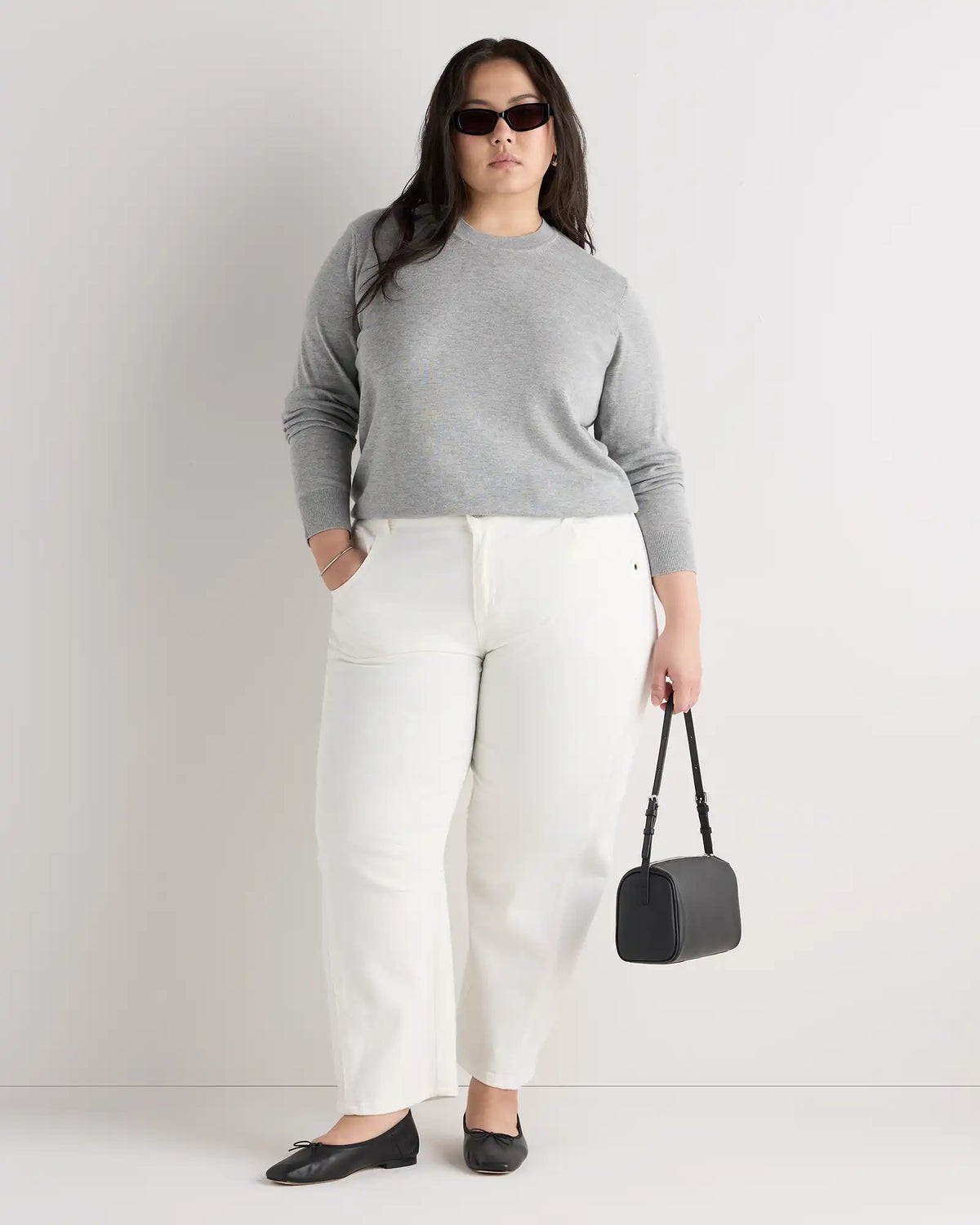 Lightweight Cotton Cashmere Crew Sweater