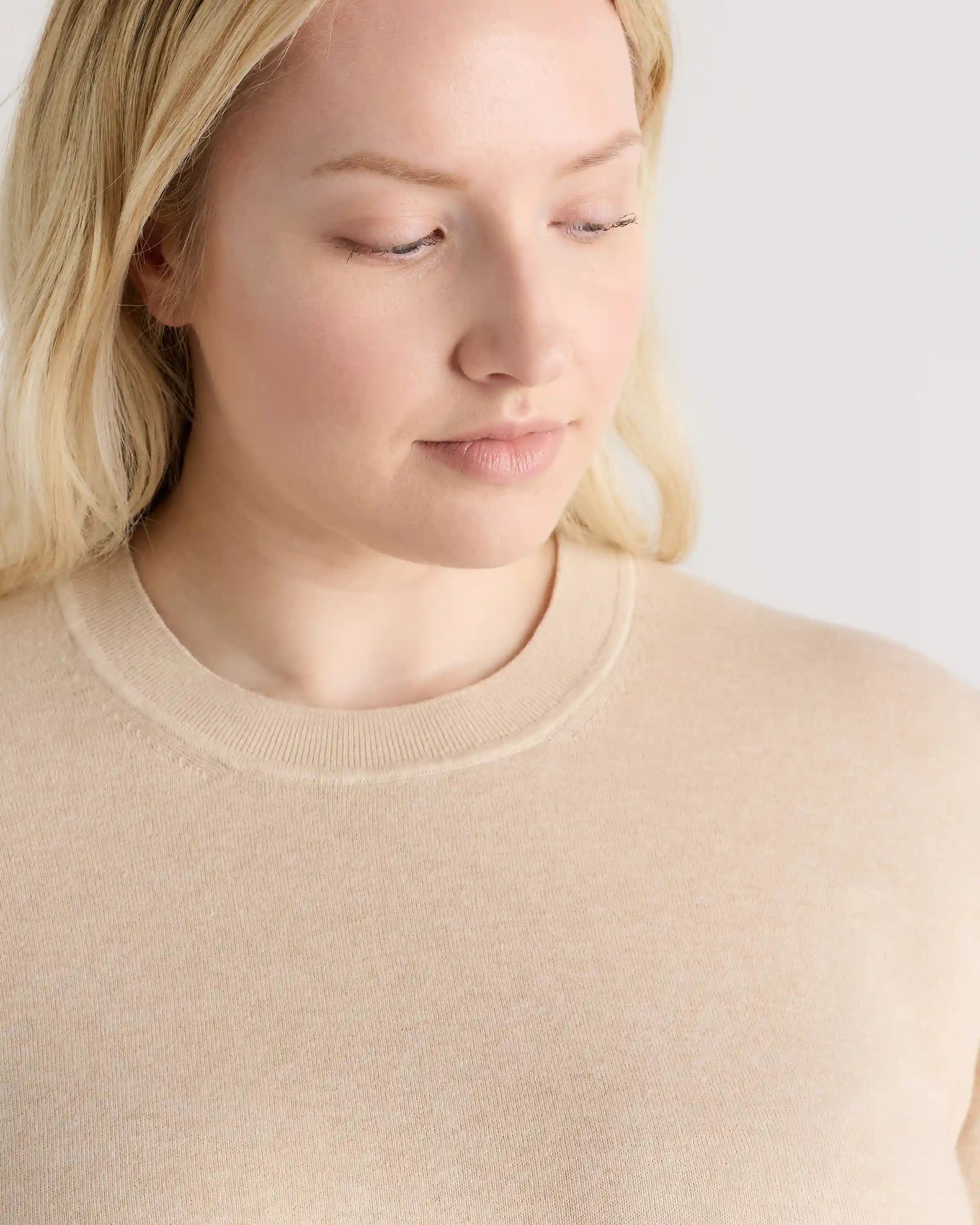 Lightweight Cotton Cashmere Crew Sweater