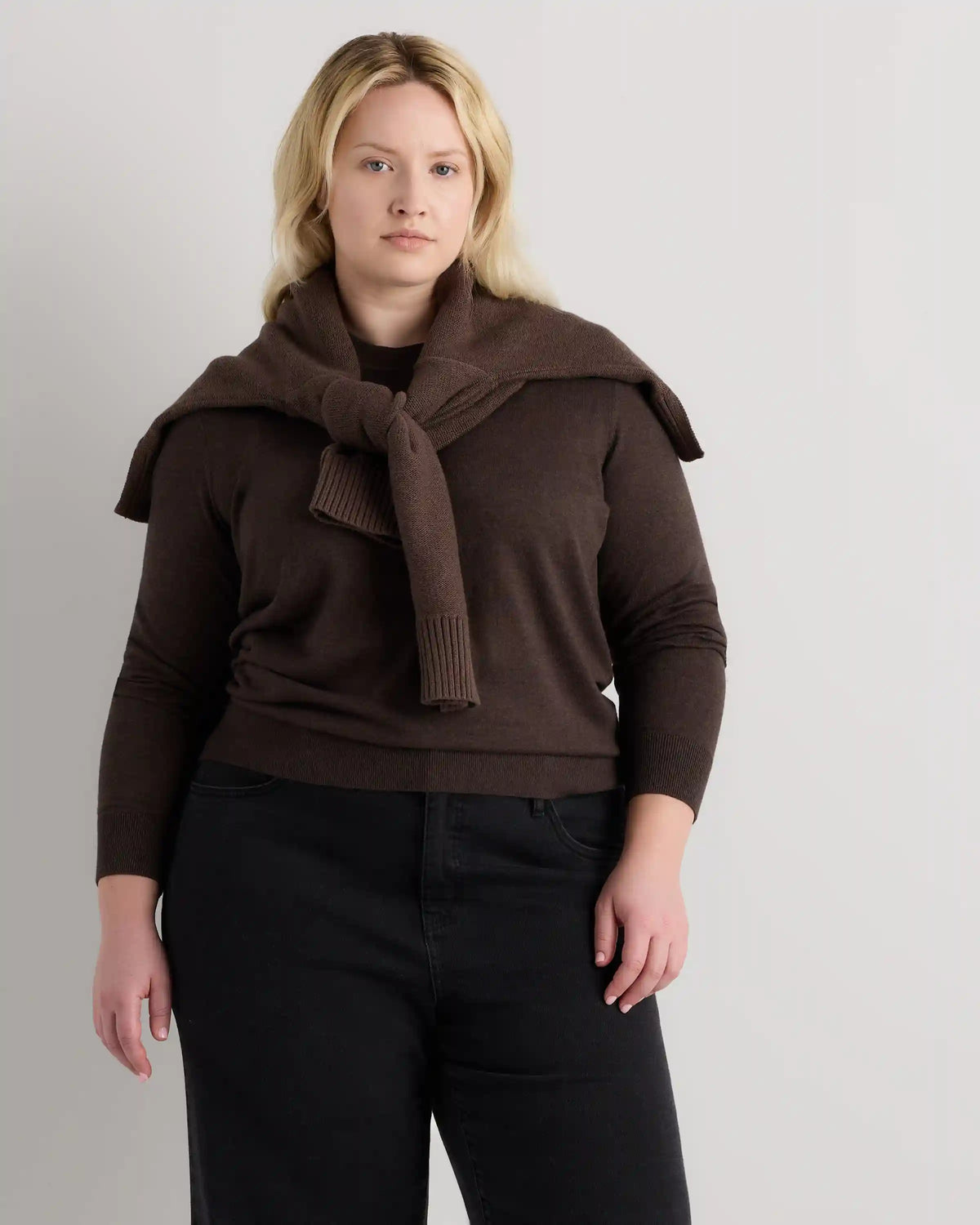 Lightweight Cotton Cashmere Crew Sweater